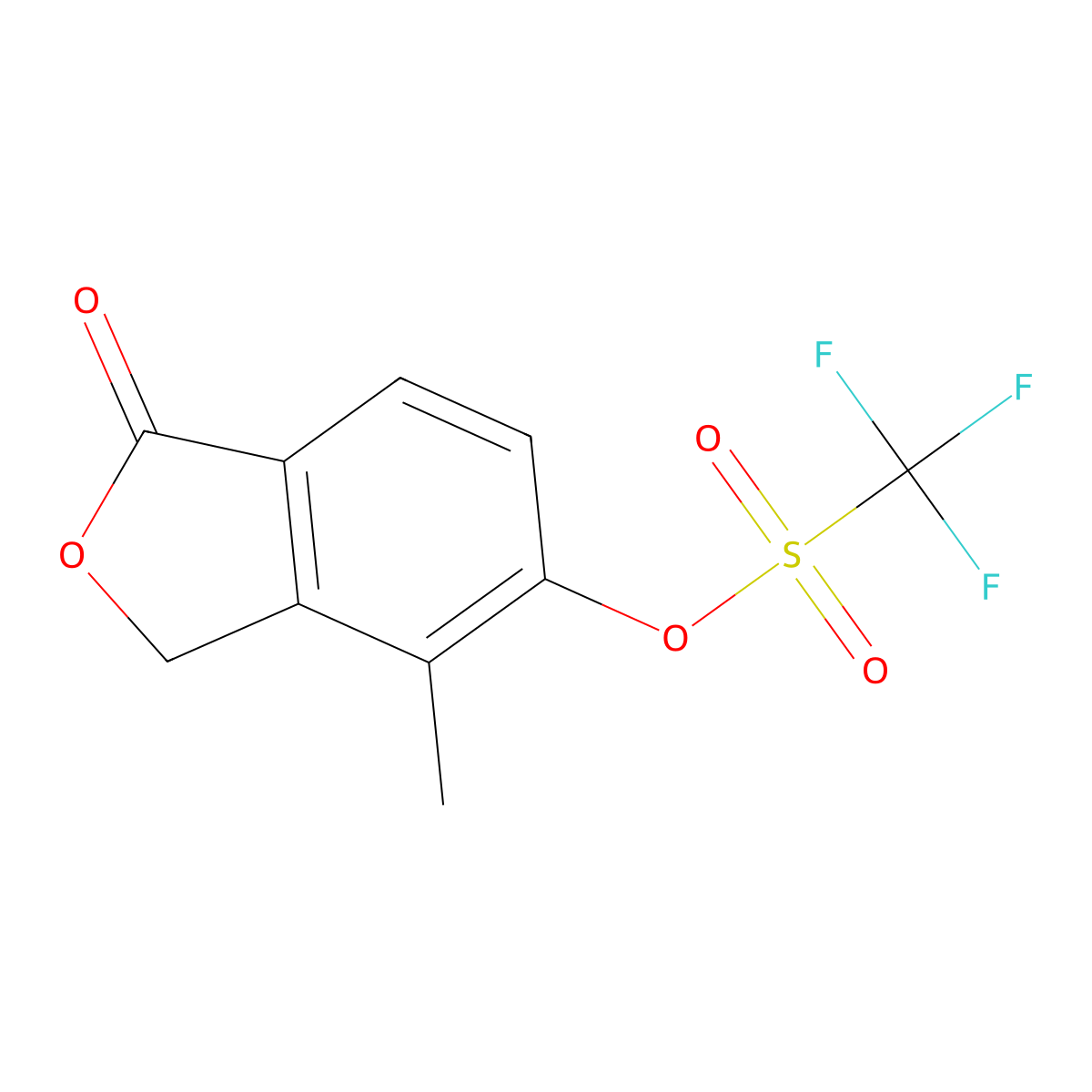 4-Methyl-1-oxo-1,3-dihydroisobenzofuran-5-yl trifluoromethanesulfonate molecular structure, CAS 1255206-73-5