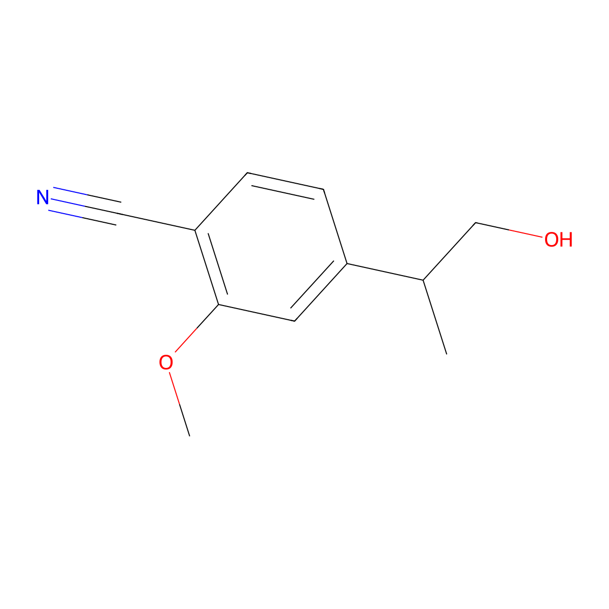 4-(1-Hydroxypropan-2-yl)-2-methoxybenzonitrile molecular structure, CAS 1255207-24-9