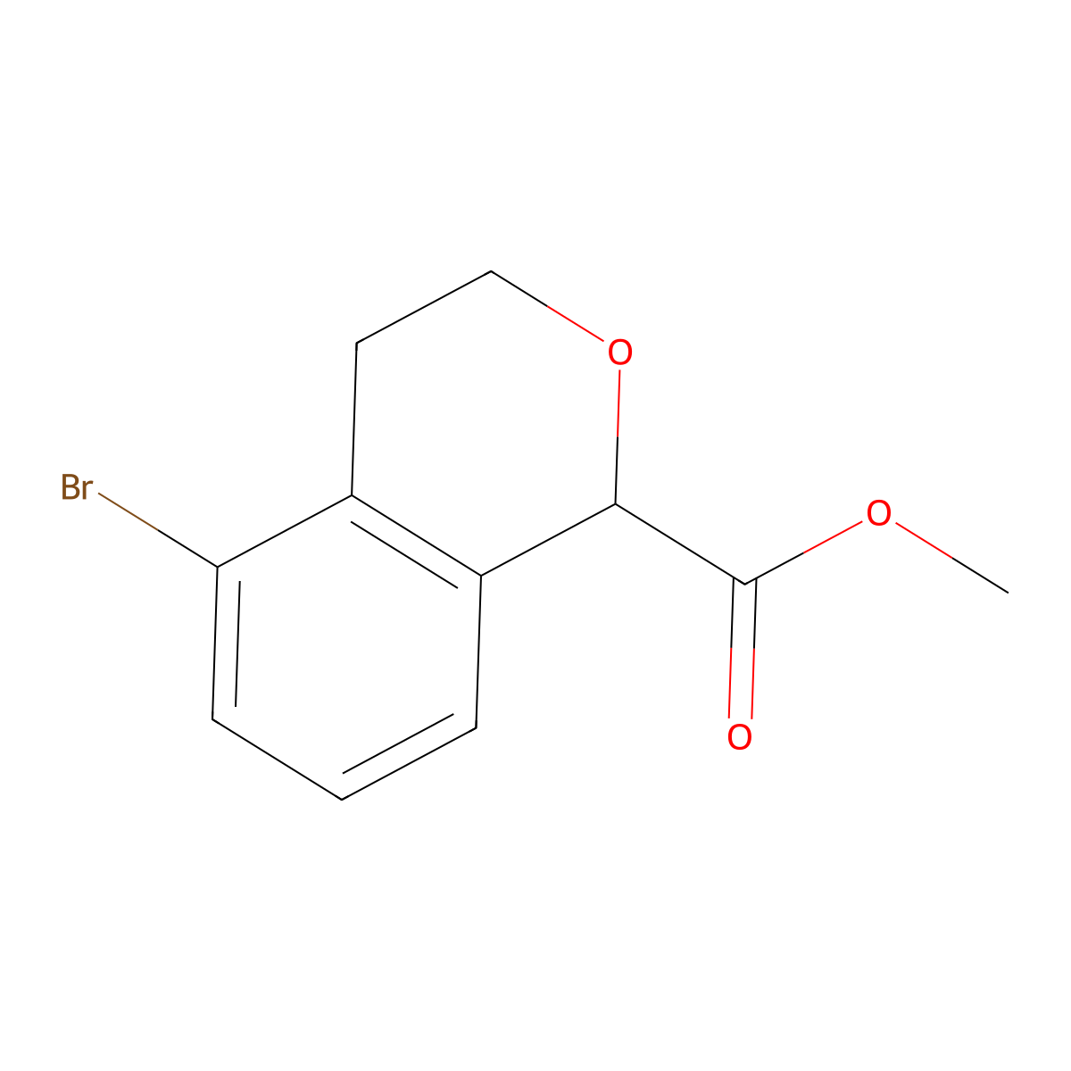 methyl 5-bromo-3,4-dihydro-1H-2-benzopyran-1-carboxylate molecular structure, CAS 1255207-64-7