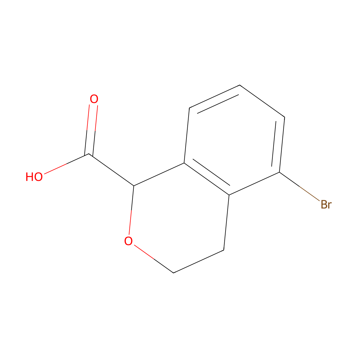 5-Bromo-3,4-dihydro-1H-2-benzopyran-1-carboxylic acid molecular structure, CAS 1255207-66-9