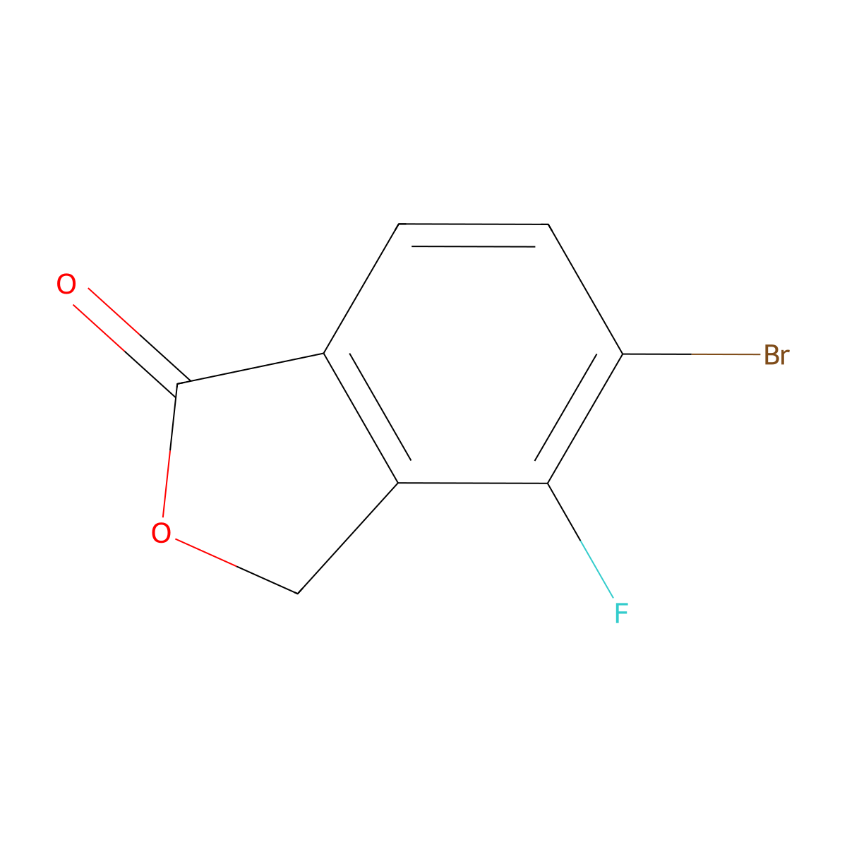 5-Bromo-4-fluoro-1,3-dihydro-2-benzofuran-1-one molecular structure, CAS 1255208-31-1