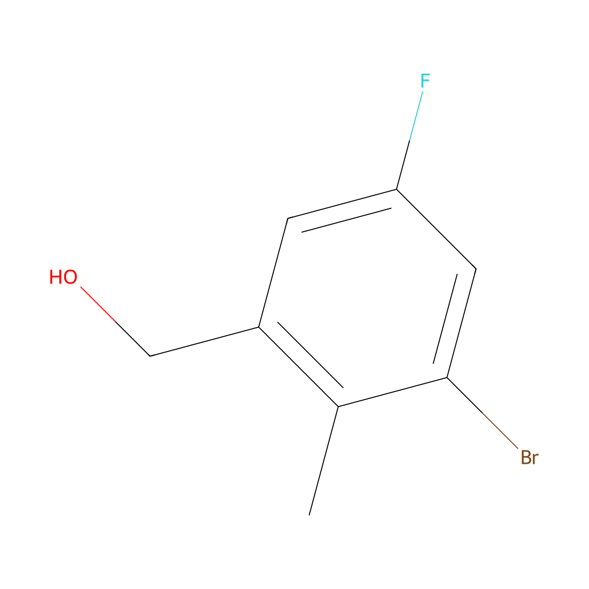 (3-Bromo-5-fluoro-2-methylphenyl)methanol molecular structure, CAS 1255208-37-7