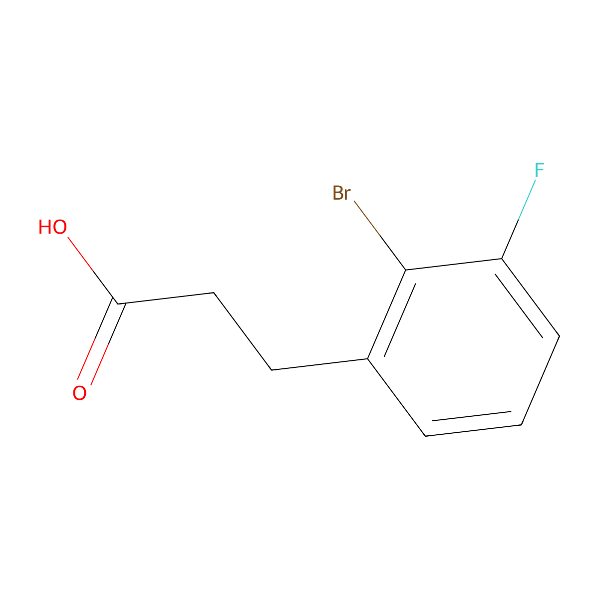 3-(2-Bromo-3-fluorophenyl)propanoic acid molecular structure, CAS 1255209-05-2
