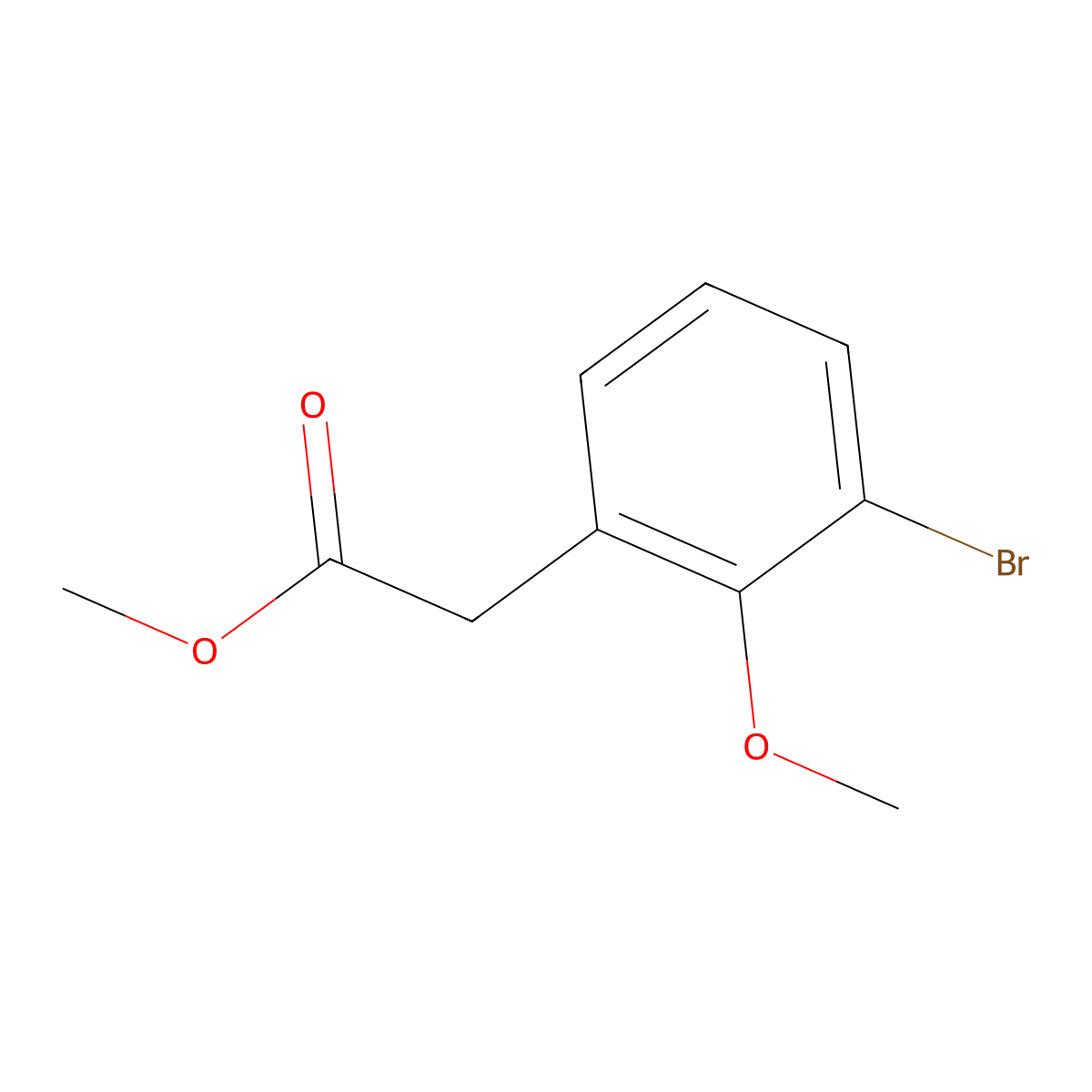 Methyl 2-(3-bromo-2-methoxyphenyl)acetate molecular structure, CAS 1255209-15-4