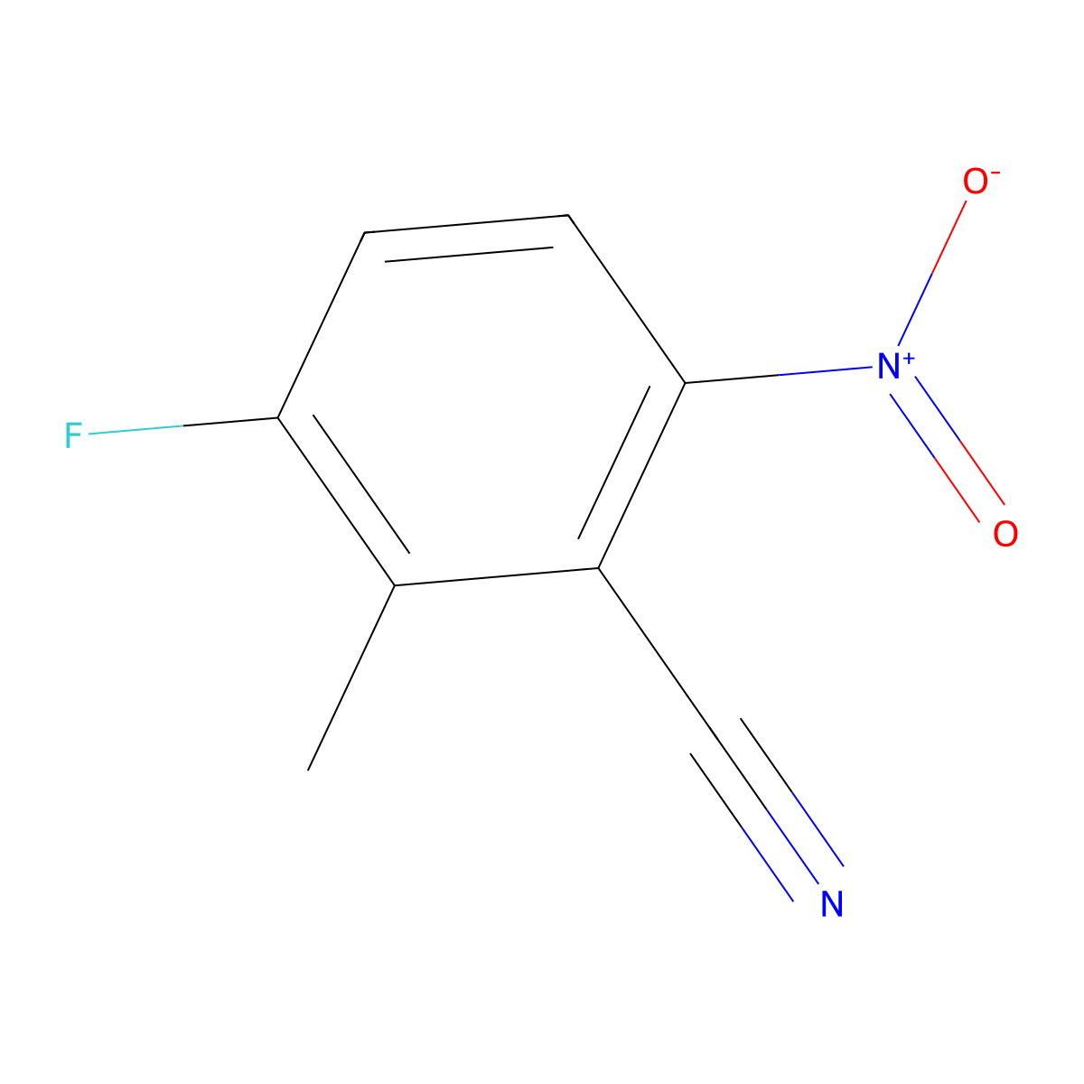 3-Fluoro-2-methyl-6-nitrobenzonitrile molecular structure, CAS 1255241-44-1