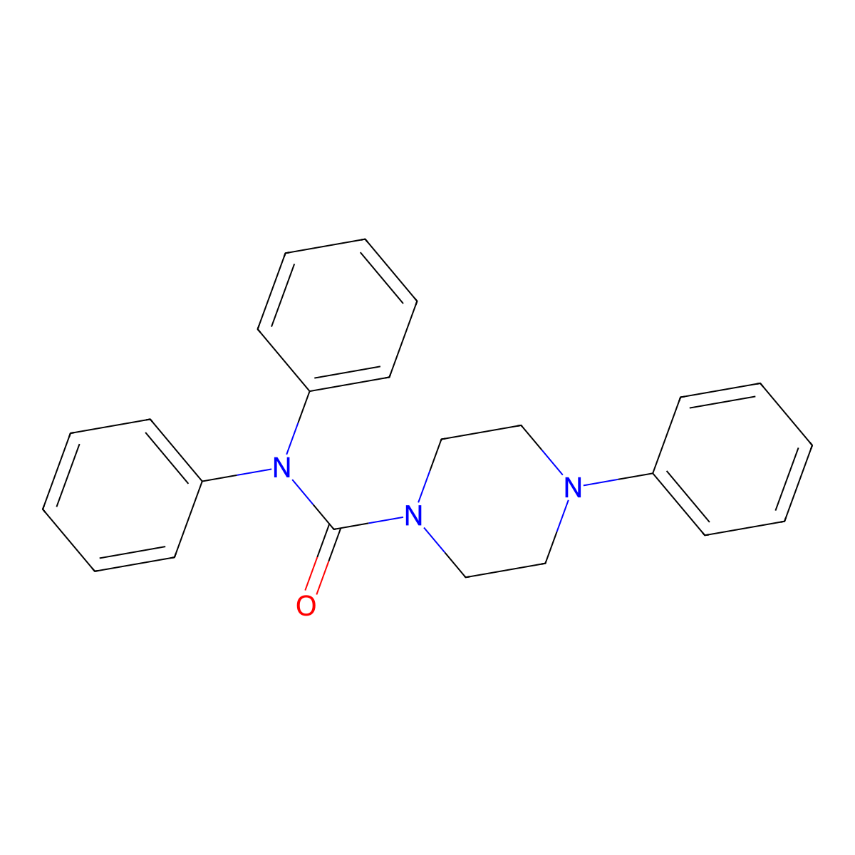 N,N,4-triphenylpiperazine-1-carboxamide molecular structure, CAS 125525-78-2