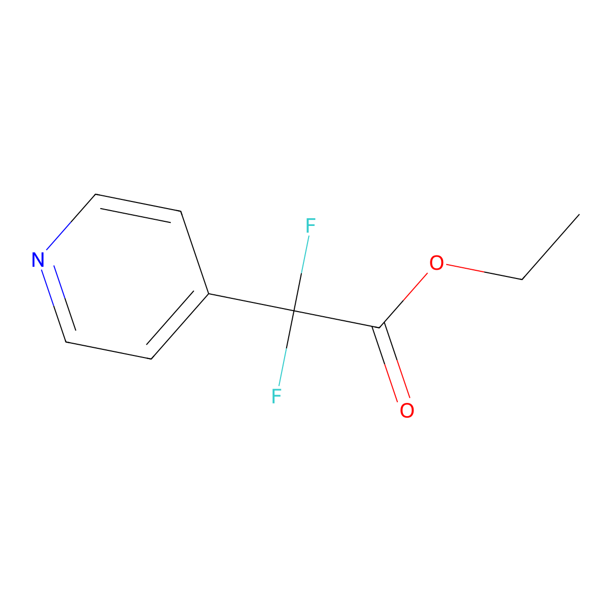 Ethyl 2,2-difluoro-2-(pyridin-4-yl)acetate molecular structure, CAS 1255305-76-0