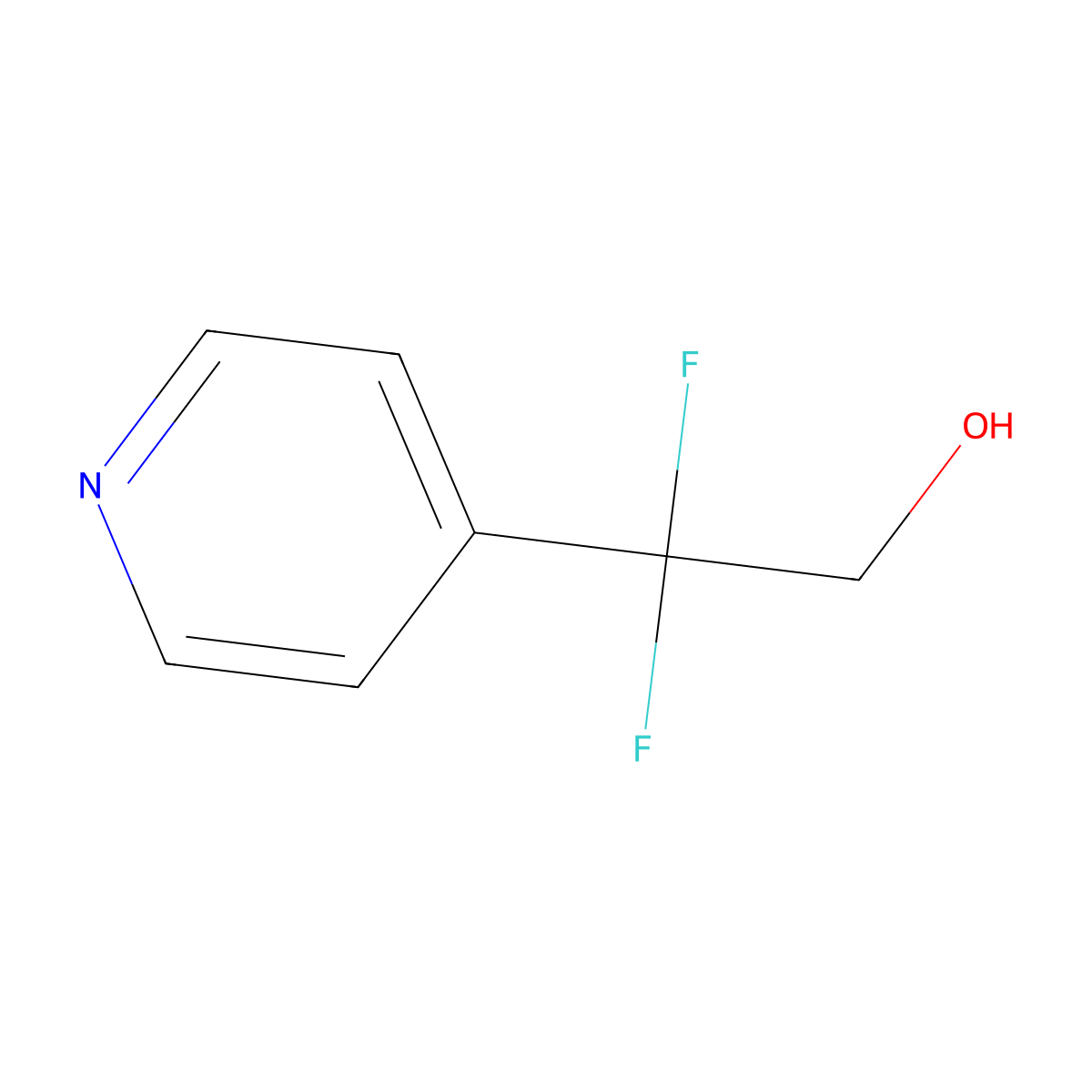 2,2-Difluoro-2-(pyridin-4-yl)-ethanol molecular structure, CAS 1255305-77-1
