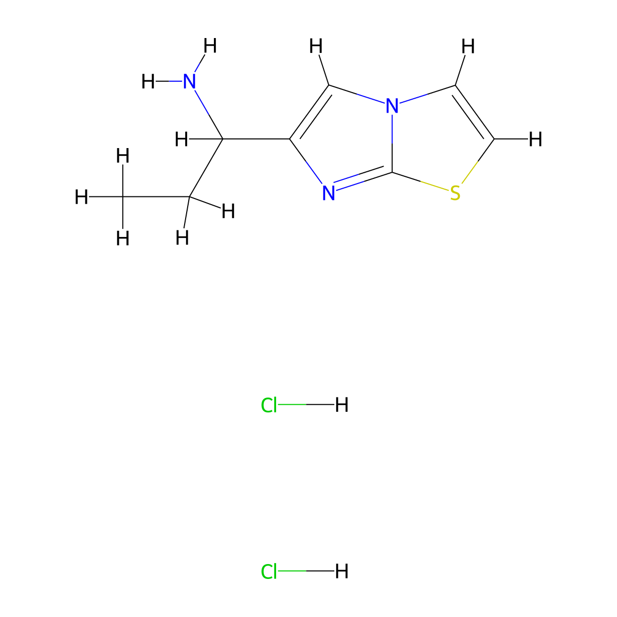 1-(Imidazo[2,1-b]thiazol-6-yl)propan-1-amine dihydrochloride molecular structure, CAS 1255306-05-8