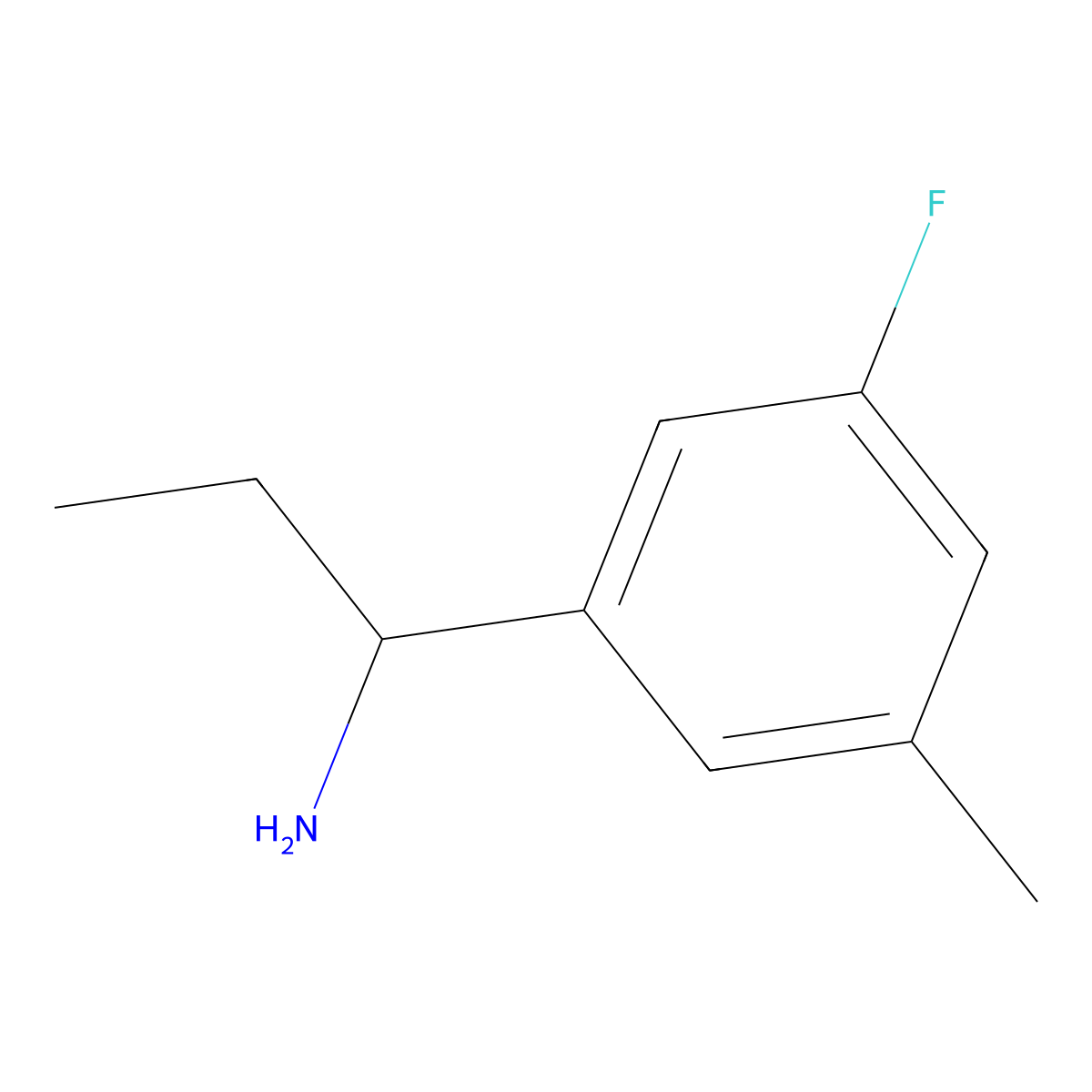 1-(3-Fluoro-5-methylphenyl)propan-1-amine molecular structure, CAS 1255306-18-3