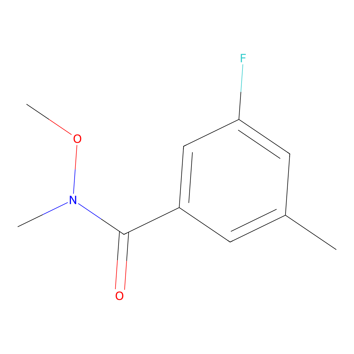 3-fluoro-N-methoxy-N,5-dimethylbenzamide molecular structure, CAS 1255306-20-7