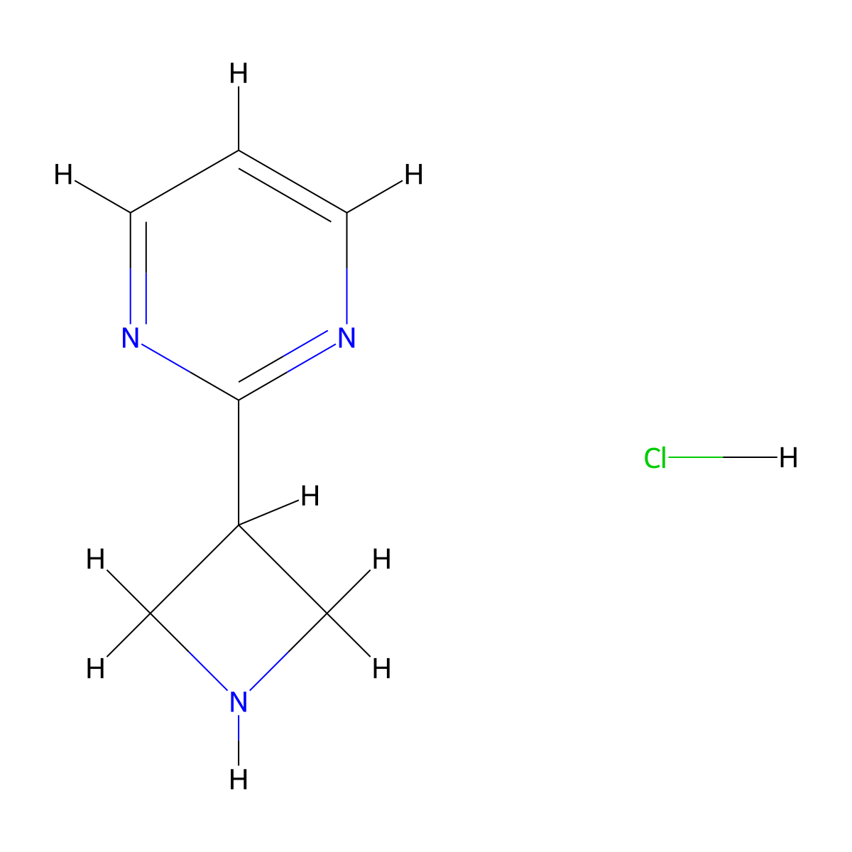 2-(3-Azetidinyl)-pyrimidine hydrochloride (1:?) molecular structure, CAS 1255306-29-6