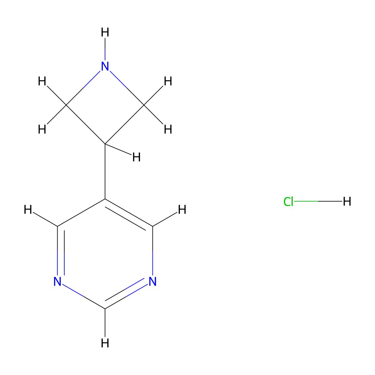 5-(3-Azetidinyl)-pyrimidine hydrochloride (1:?) molecular structure, CAS 1255306-31-0