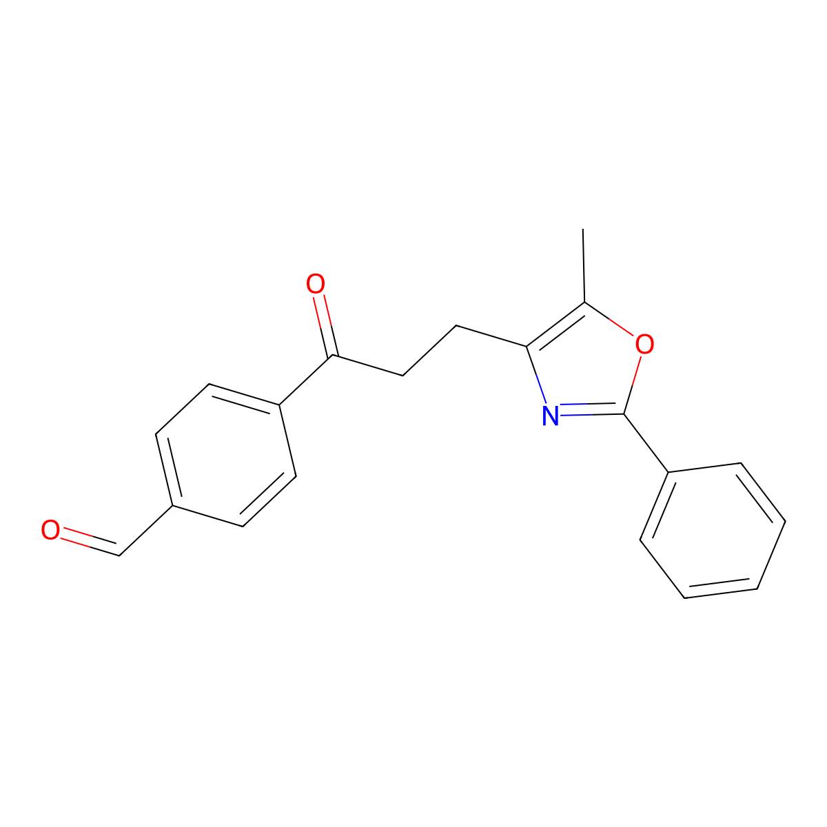 4-[3-(5-Methyl-2-phenyl-1,3-oxazol-4-yl)propanoyl]benzaldehyde molecular structure, CAS 125531-53-5