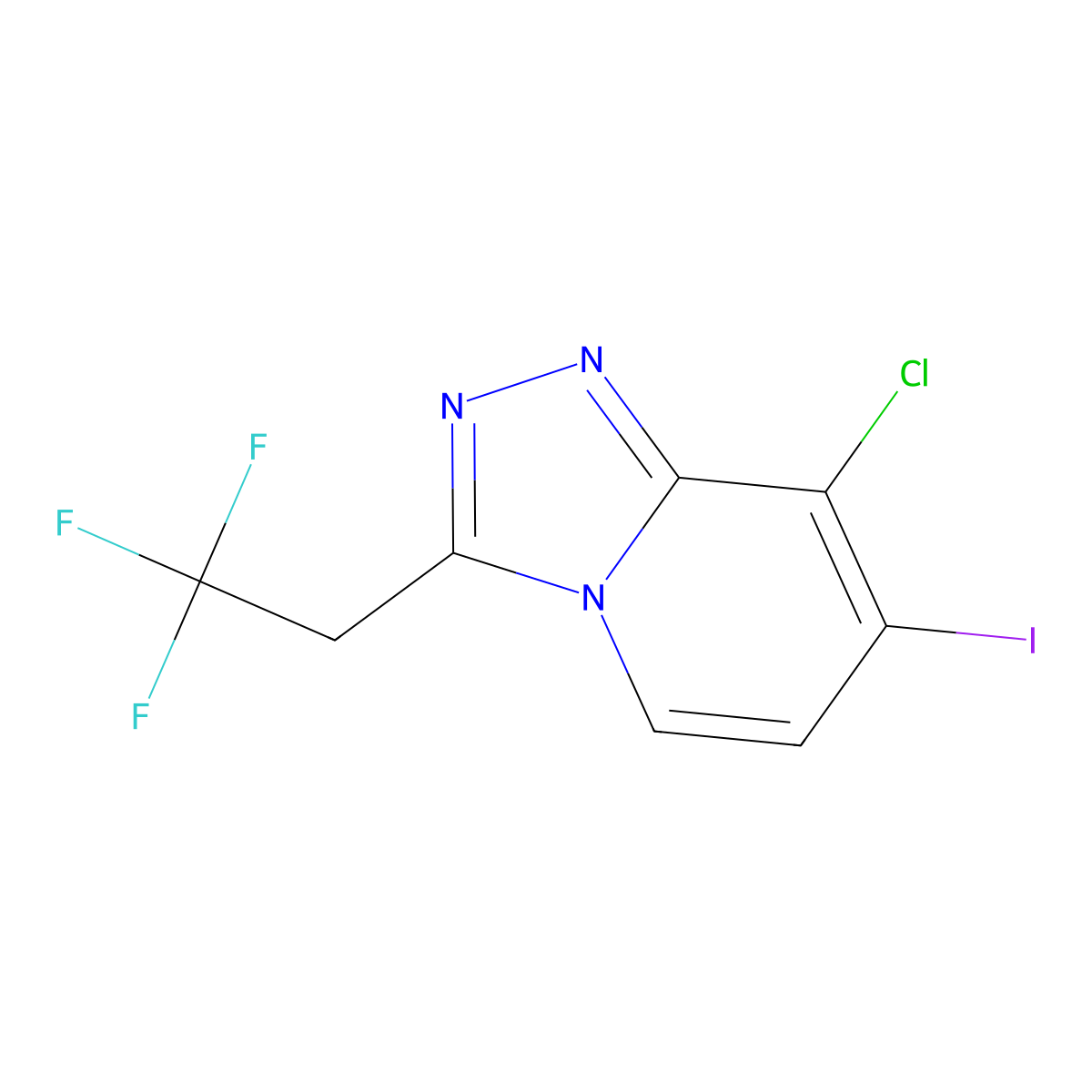 8-Chloro-7-iodo-3-(2,2,2-trifluoroethyl)-[1,2,4]triazolo[4,3-a]pyridine molecular structure, CAS 1255311-42-2