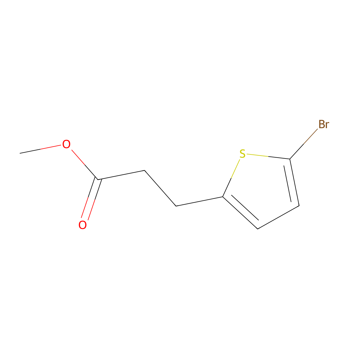 Methyl 3-(5-bromothiophen-2-yl)propanoate molecular structure, CAS 125532-18-5