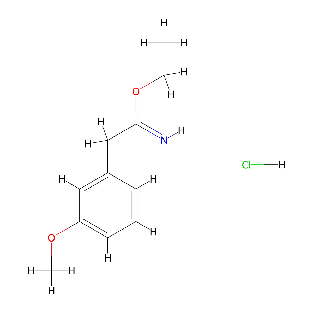 Ethyl 2-(3-methoxyphenyl)acetimidate hydrochloride molecular structure, CAS 125532-68-5