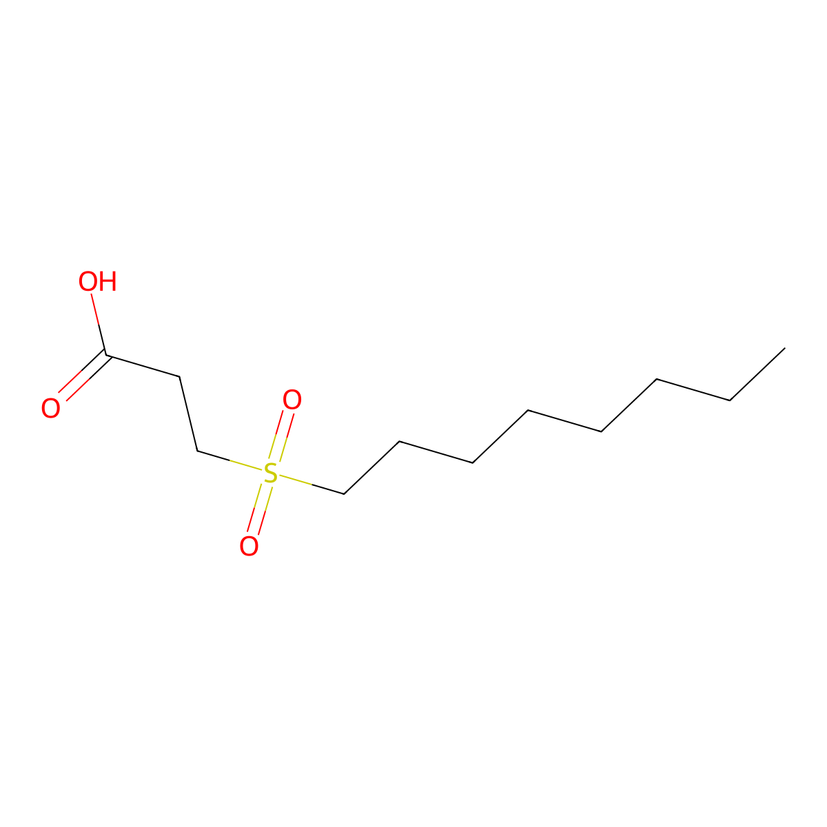 Propanoic acid, 3-(octylsulfonyl)- molecular structure, CAS 125534-36-3