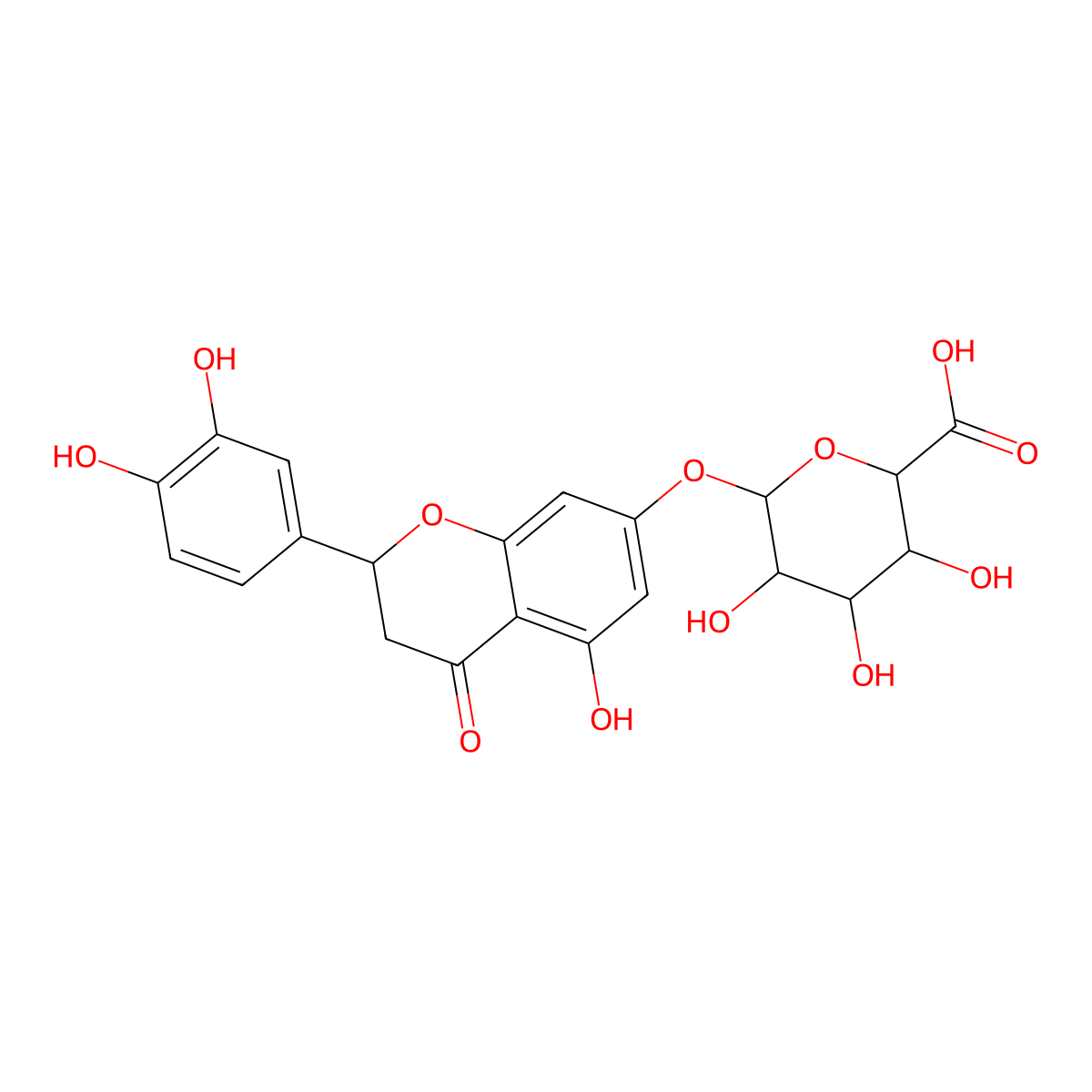 (2S)-eriodictoyl-7-O-beta-D-glucopyranosiduronic acid molecular structure, CAS 125535-06-0
