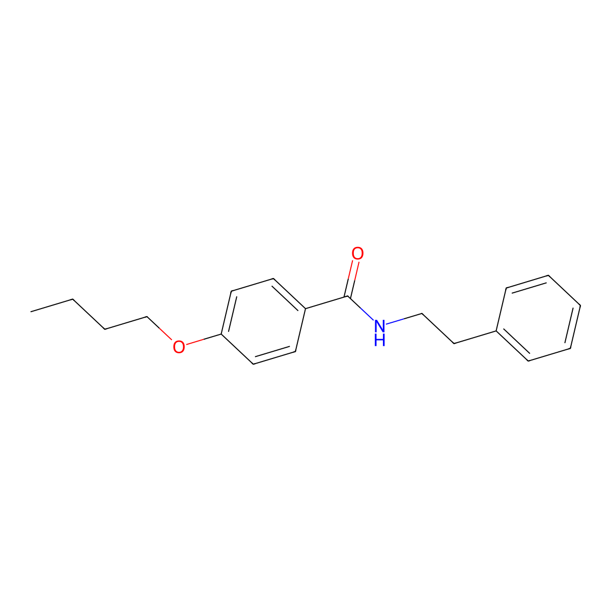 4-butoxy-N-(2-phenylethyl)benzamide molecular structure, CAS 125535-81-1
