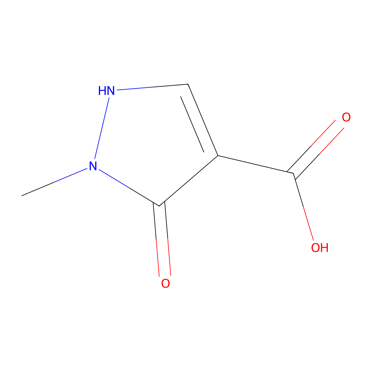 5-hydroxy-1-methyl-1H-pyrazole-4-carboxylic acid molecular structure, CAS 1255352-25-0