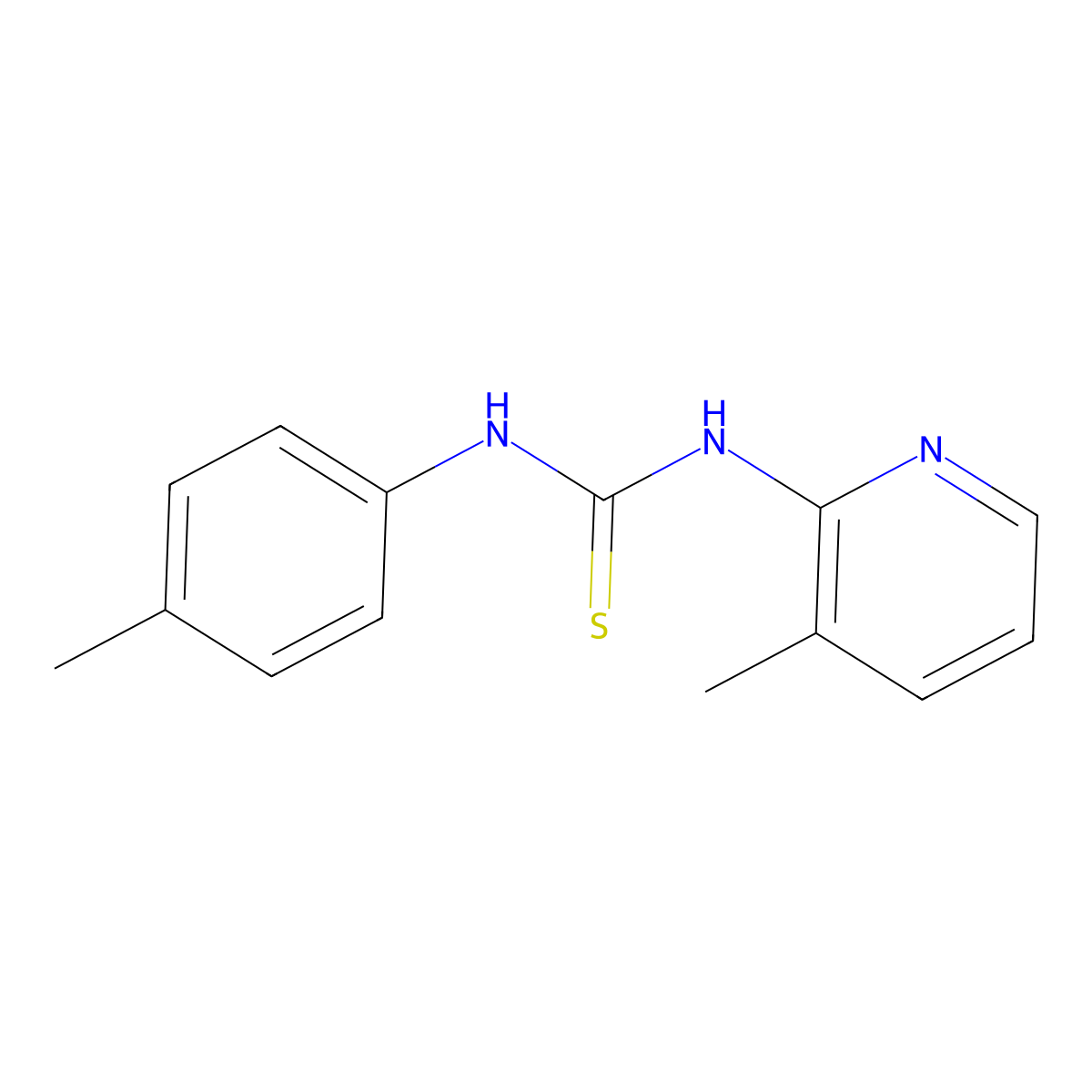 Thiourea, N-(4-methylphenyl)-N'-(3-methyl-2-pyridinyl)- molecular structure, CAS 125537-85-1