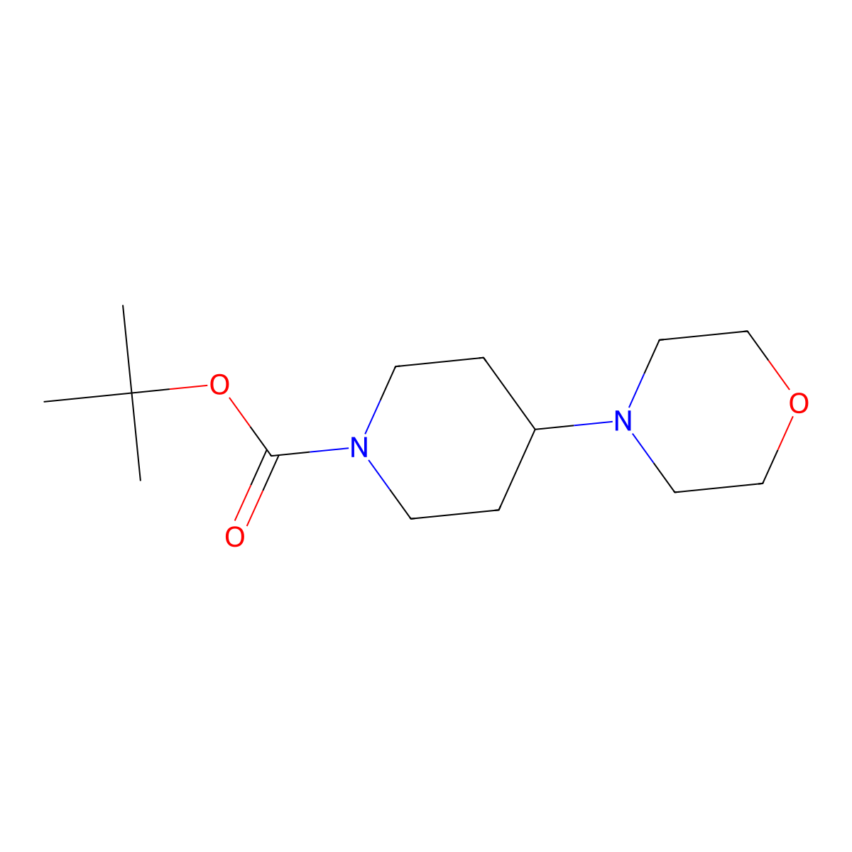 1-Boc-4-morpholinopiperidine molecular structure, CAS 125541-20-0