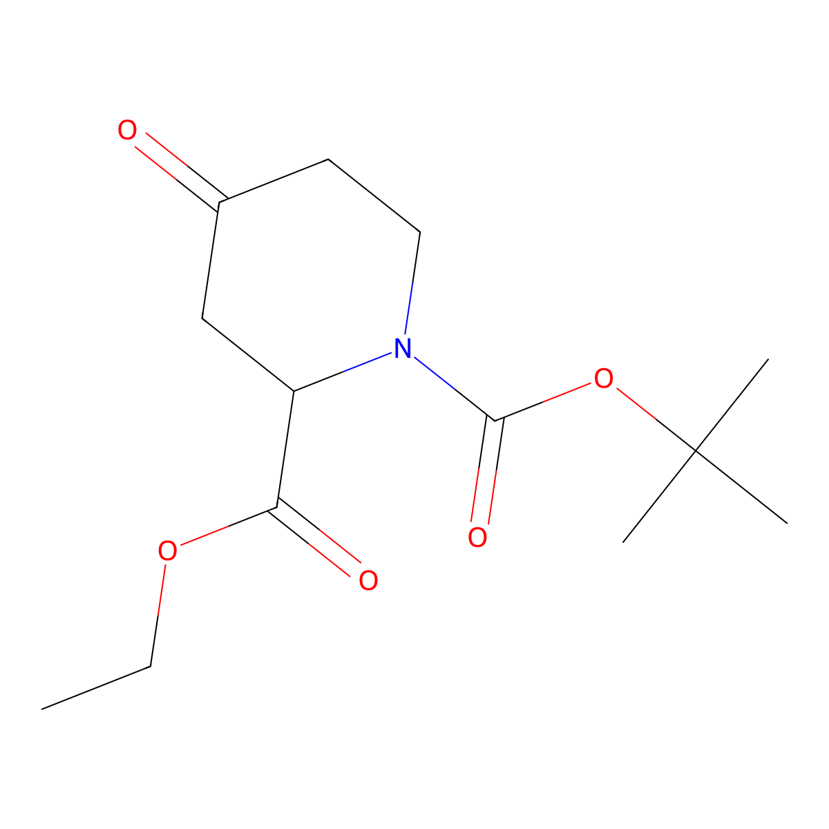 1-Tert-butyl 2-ethyl 4-oxopiperidine-1,2-dicarboxylate molecular structure, CAS 125545-98-4