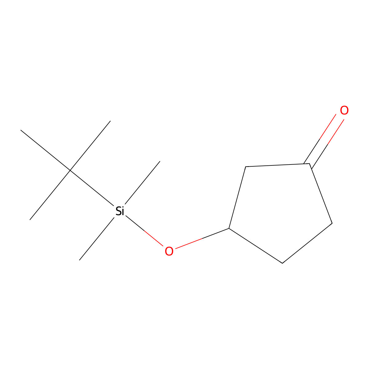 Cyclopentanone, 3-[[(1,1-dimethylethyl)dimethylsilyl]oxy]- molecular structure, CAS 125549-11-3