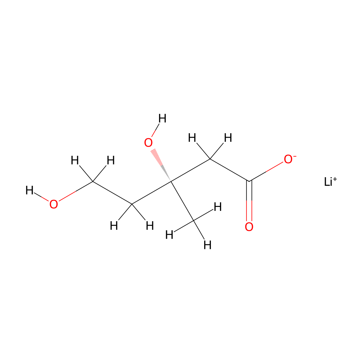 (R)-Mevalonic acid lithium salt molecular structure, CAS 1255502-07-8
