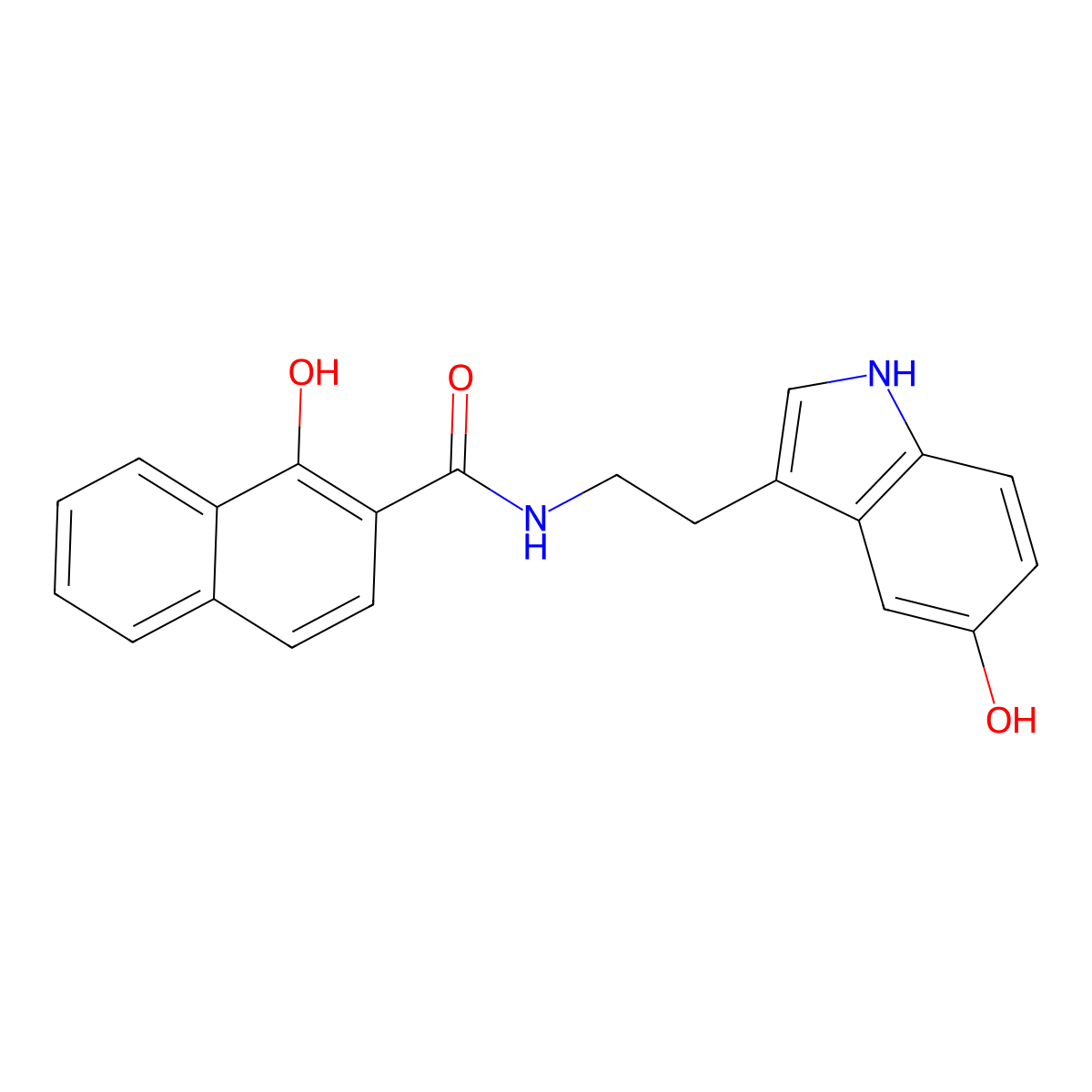 1-Hydroxy-N-[2-(5-hydroxy-1H-indol-3-YL)ethyl]naphthalene-2-carboxamide molecular structure, CAS 1255516-86-9