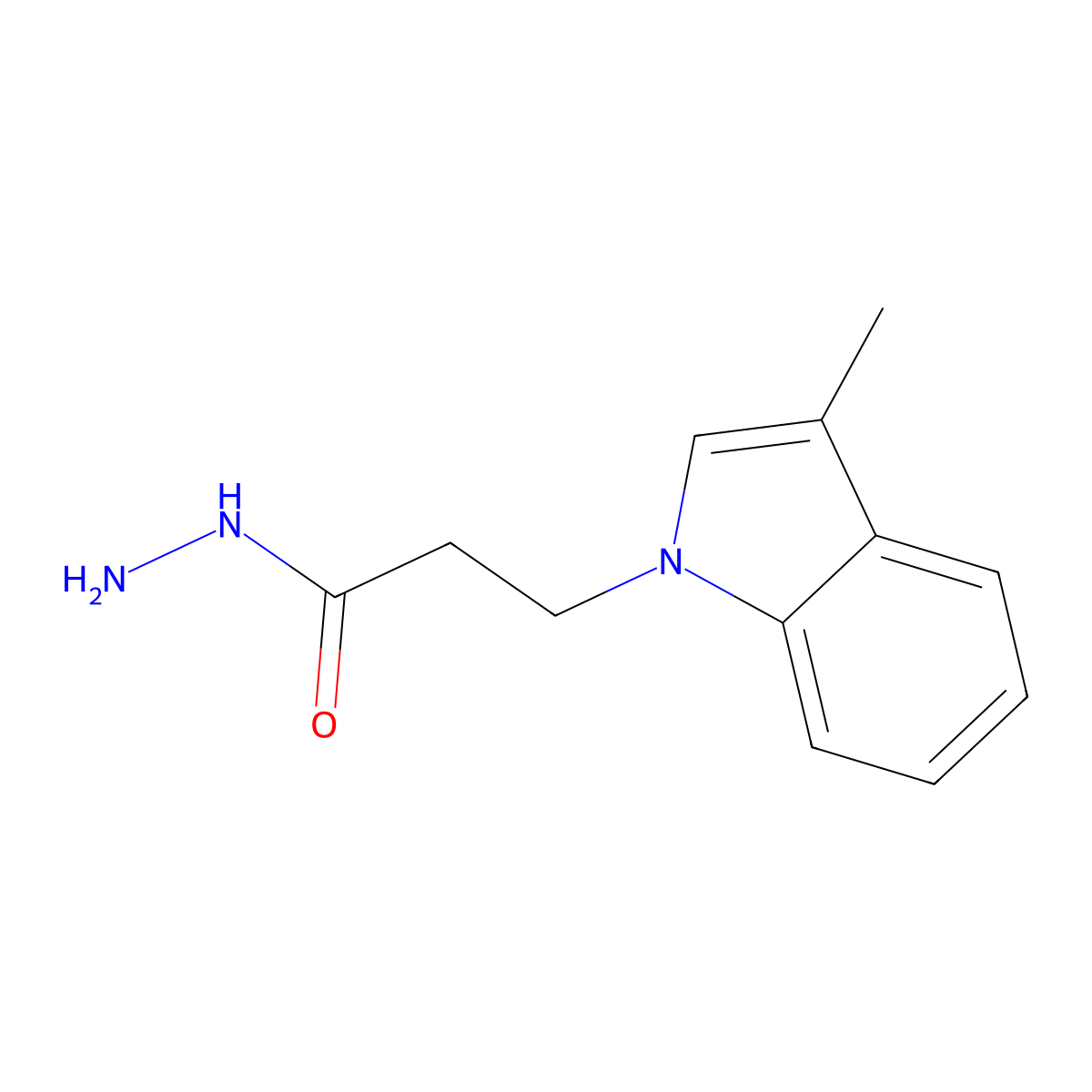 3-(3-methyl-1H-indol-1-yl)propanehydrazide molecular structure, CAS 1255526-66-9