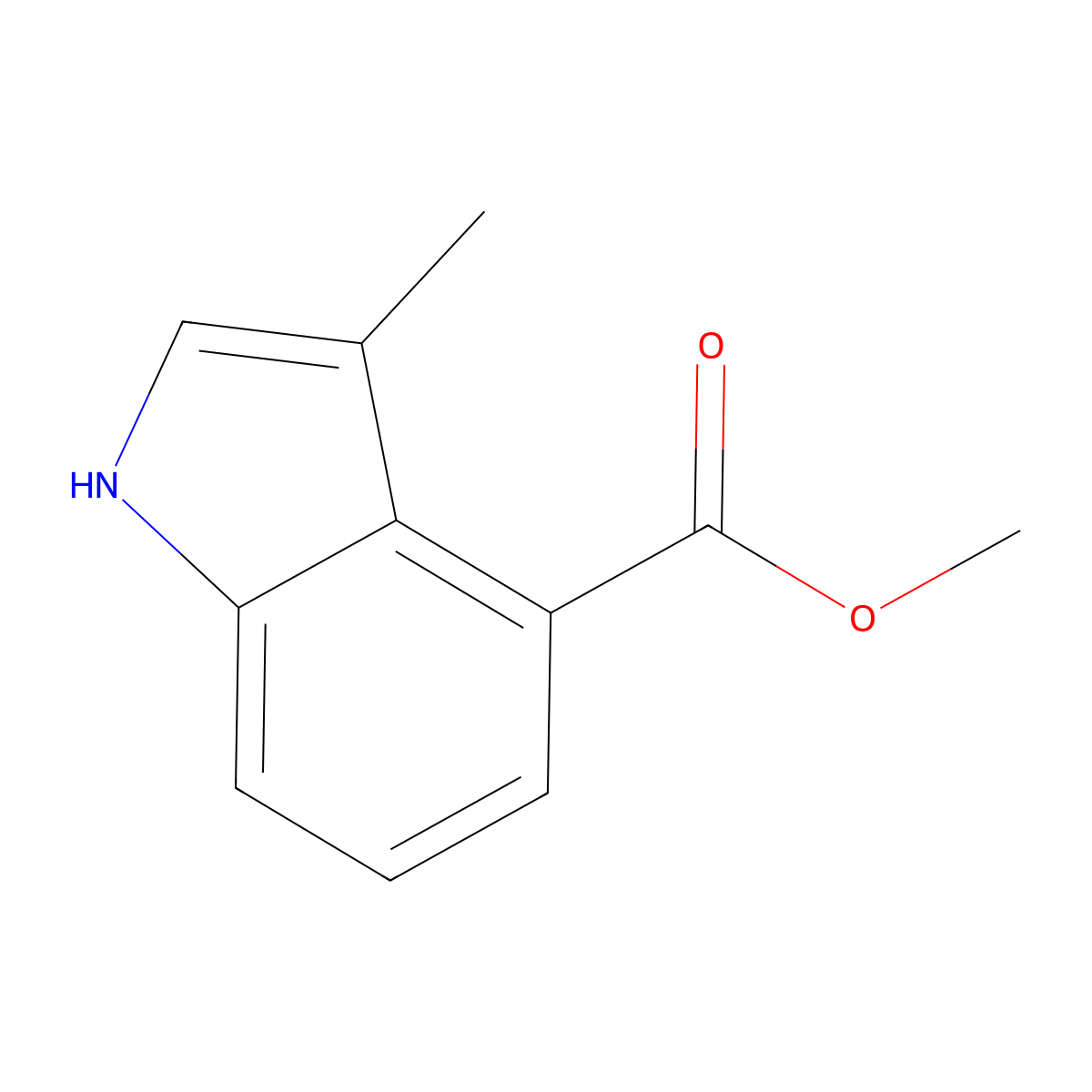 methyl 3-methyl-1H-indole-4-carboxylate molecular structure, CAS 1255527-73-1