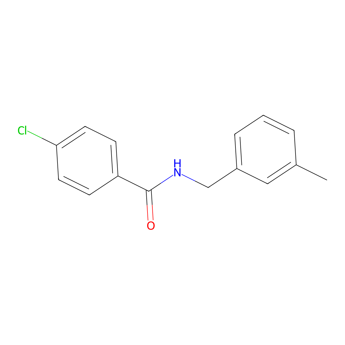 4-chloro-N-[(3-methylphenyl)methyl]benzamide molecular structure, CAS 125553-02-8
