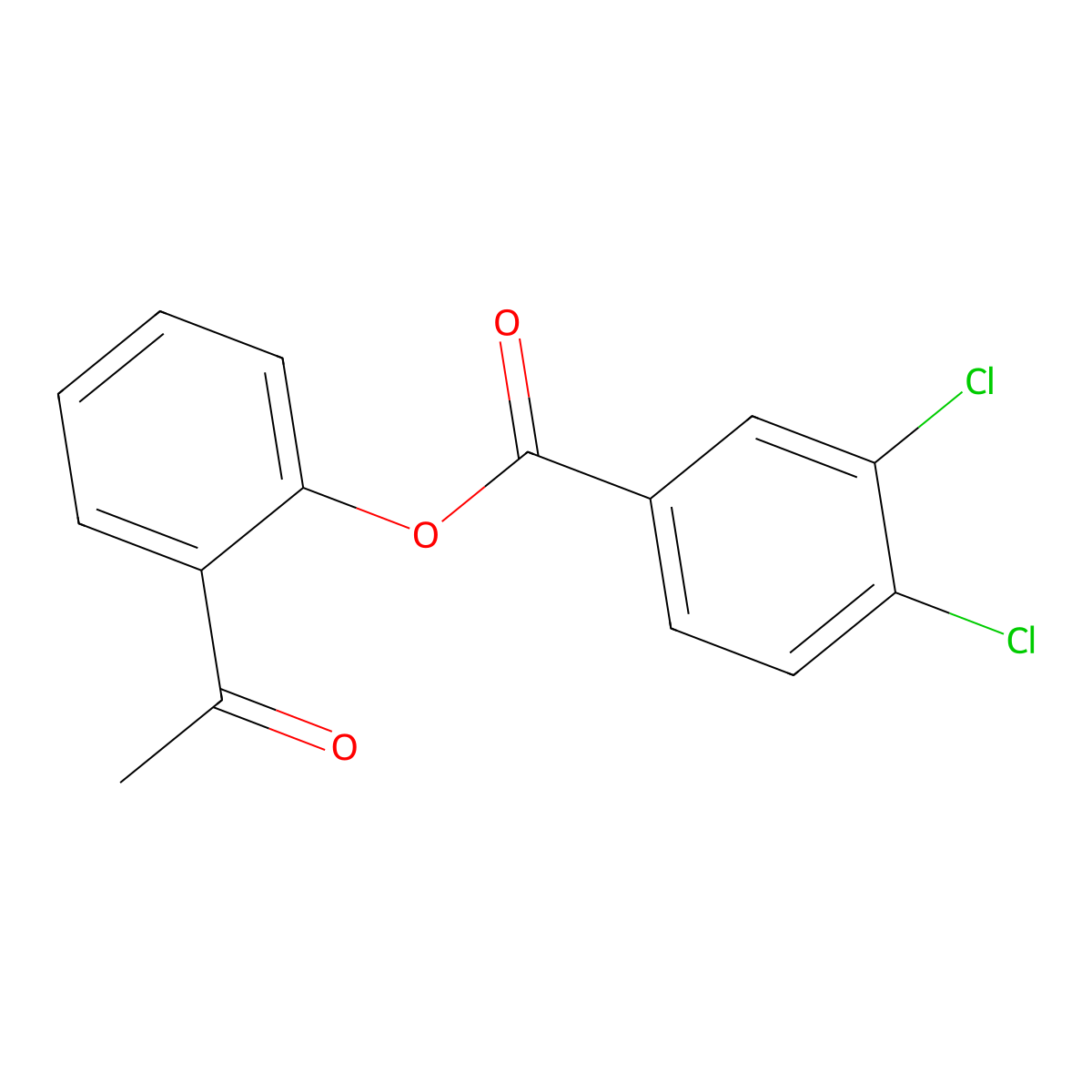 2-Acetylphenyl 3,4-dichlorobenzoate molecular structure, CAS 125553-66-4