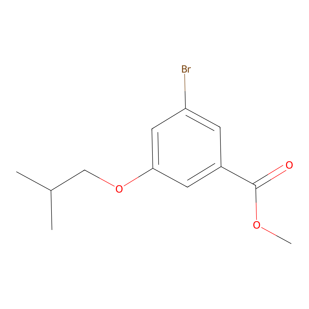 Methyl 3-bromo-5-isobutoxybenzoate molecular structure, CAS 1255574-35-6