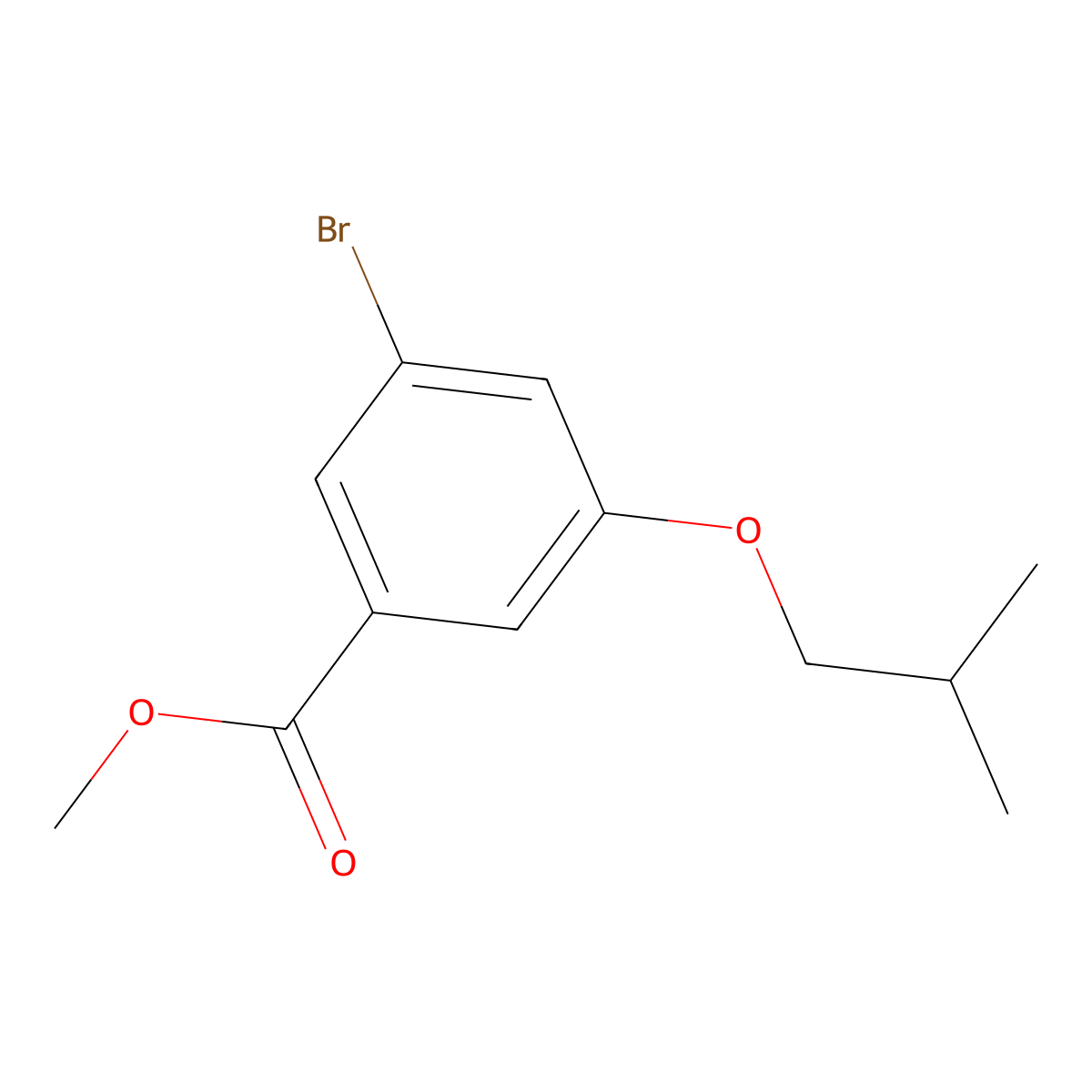 Methyl 3-bromo-5-isobutoxybenzoate molecular structure, CAS 1255574-35-6
