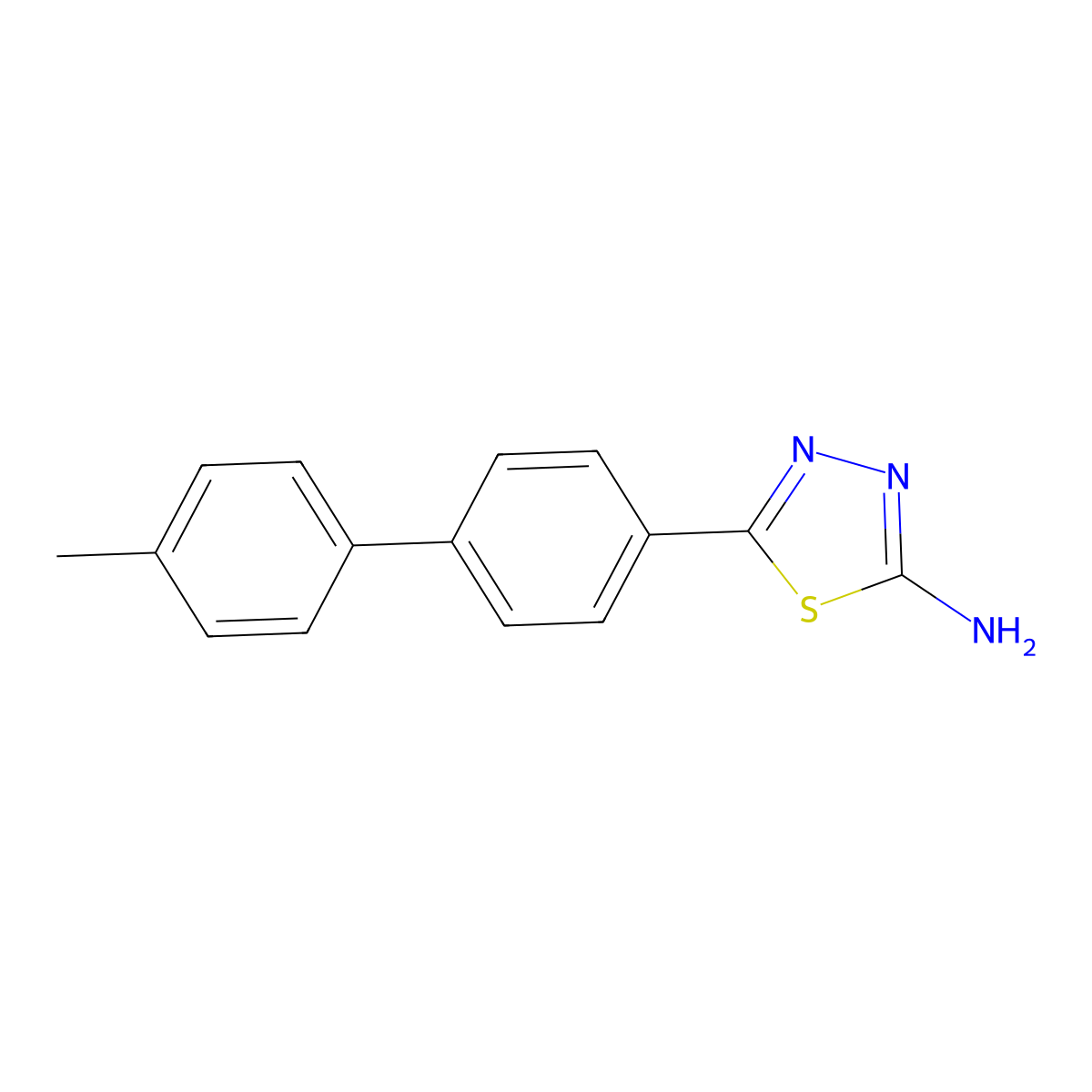 5-(4'-Methyl-[1,1'-biphenyl]-4-yl)-1,3,4-thiadiazol-2-amine molecular structure, CAS 1255574-36-7
