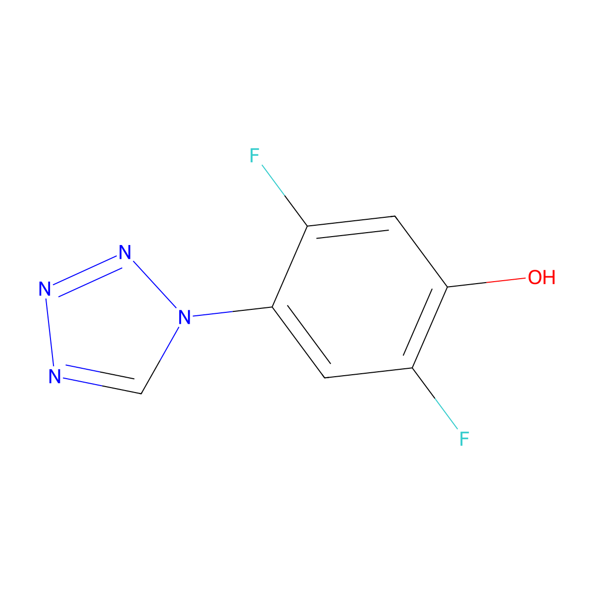 2,5-Difluoro-4-(1H-tetrazol-1-YL)phenol molecular structure, CAS 1255574-38-9