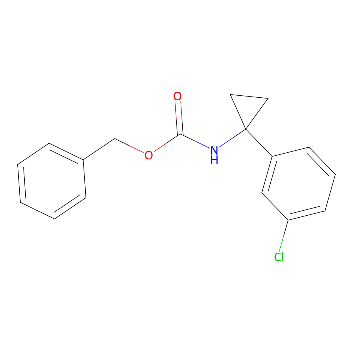 Benzyl (1-(3-chlorophenyl)cyclopropyl)carbamate molecular structure, CAS 1255574-39-0