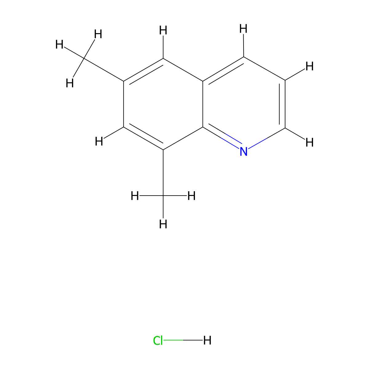 6,8-Dimethylquinoline hydrochloride molecular structure, CAS 1255574-45-8