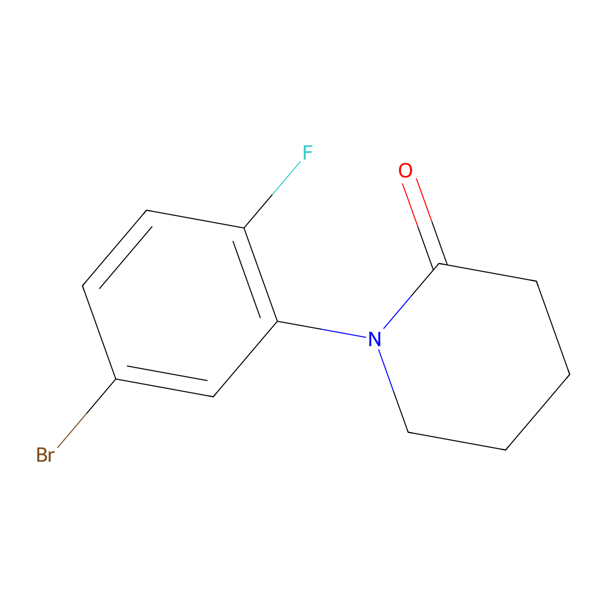 1-(5-Bromo-2-fluorophenyl)piperidin-2-one molecular structure, CAS 1255574-46-9