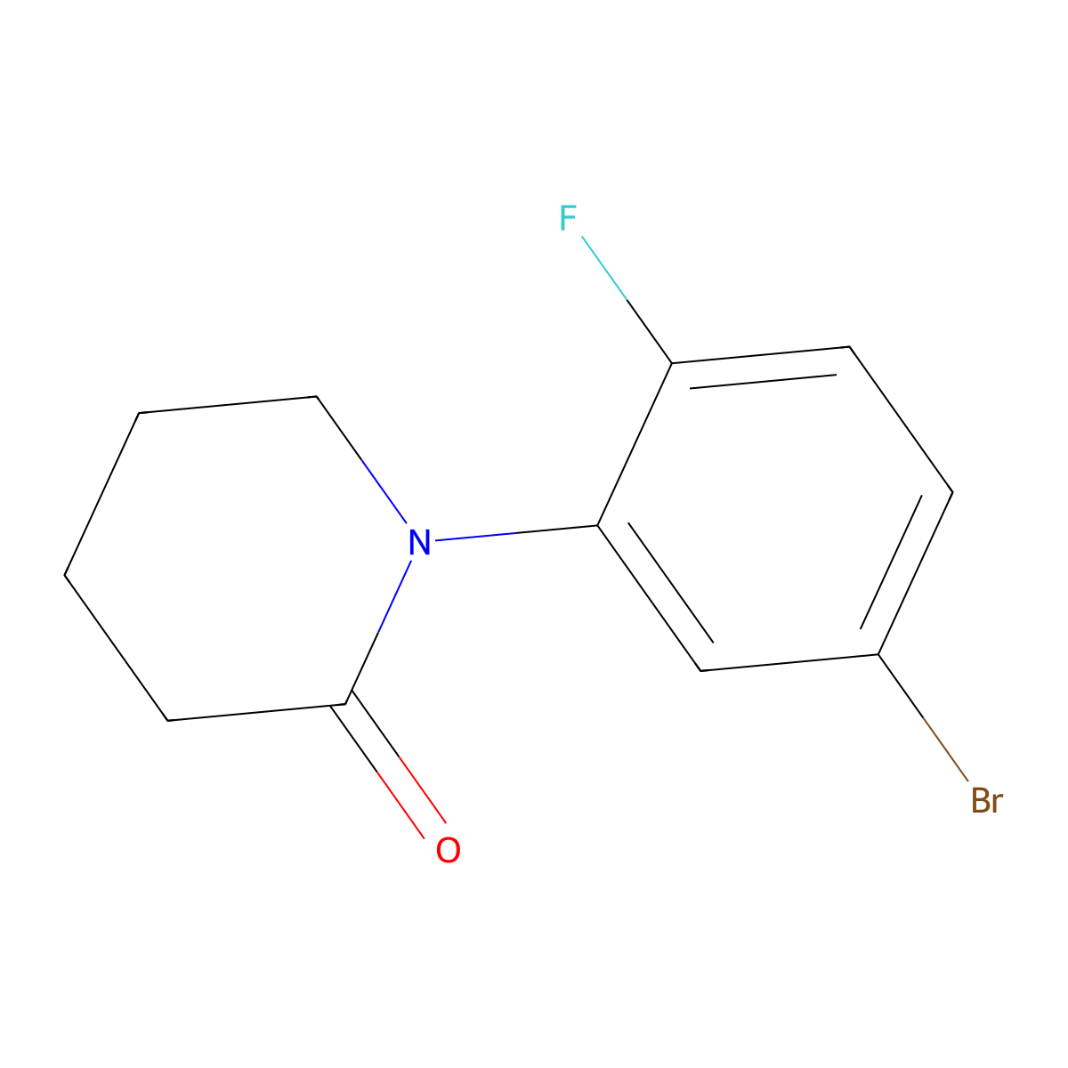 1-(5-Bromo-2-fluorophenyl)piperidin-2-one molecular structure, CAS 1255574-46-9