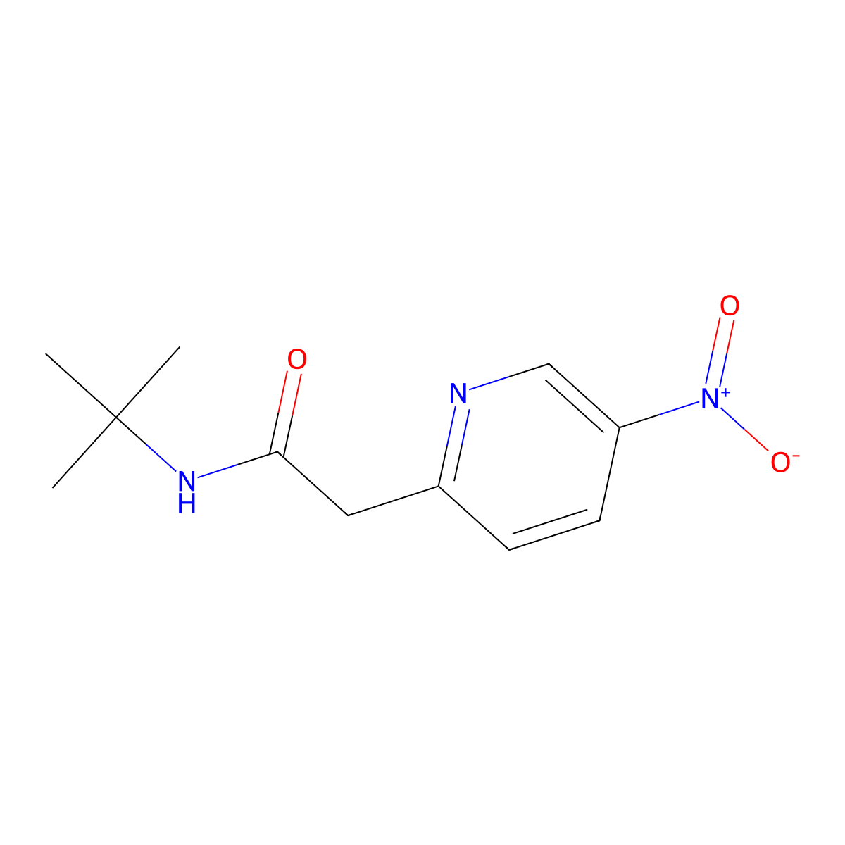 N-Tert-butyl-2-(5-nitropyridin-2-YL)acetamide molecular structure, CAS 1255574-51-6