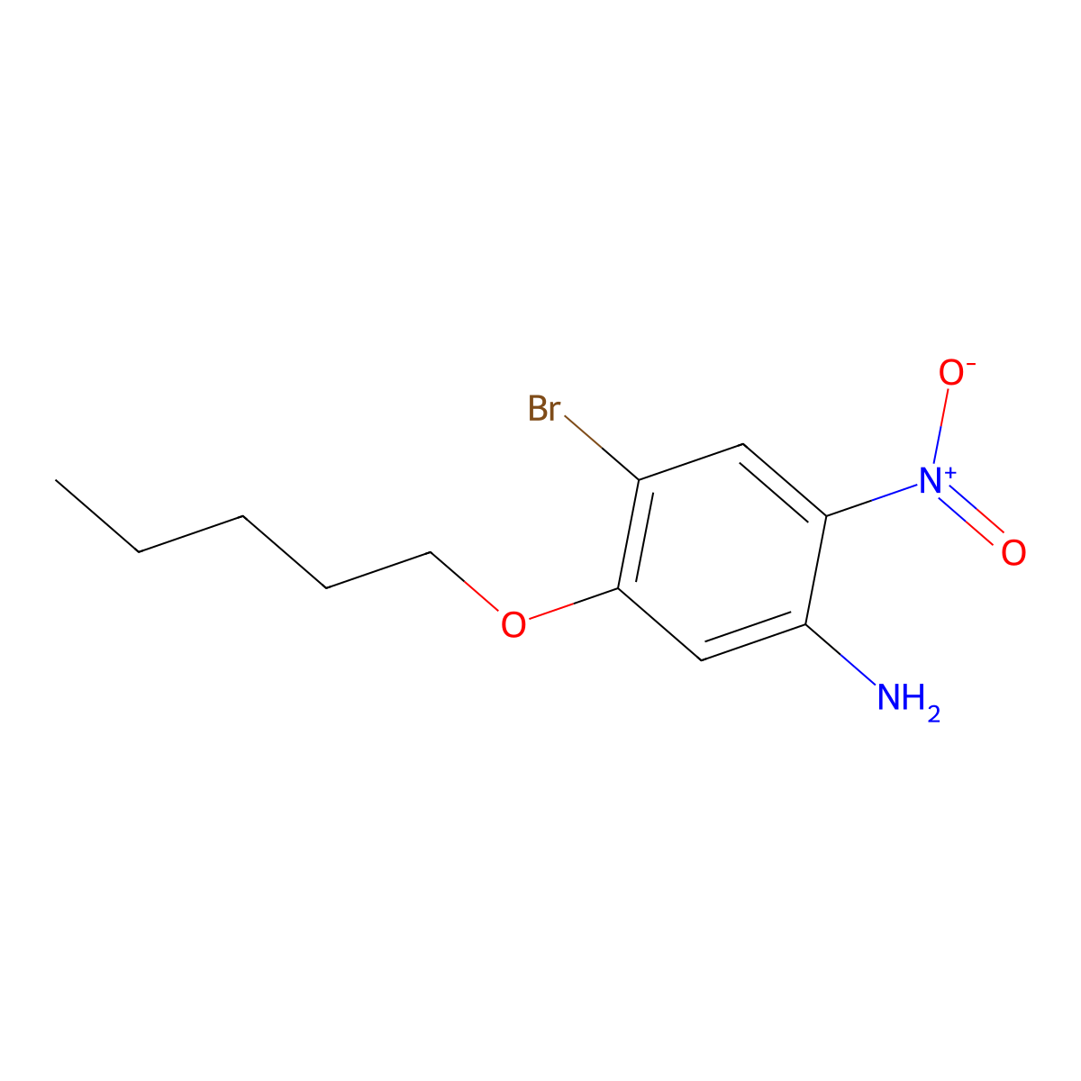 4-Bromo-2-nitro-5-(pentyloxy)aniline molecular structure, CAS 1255574-52-7