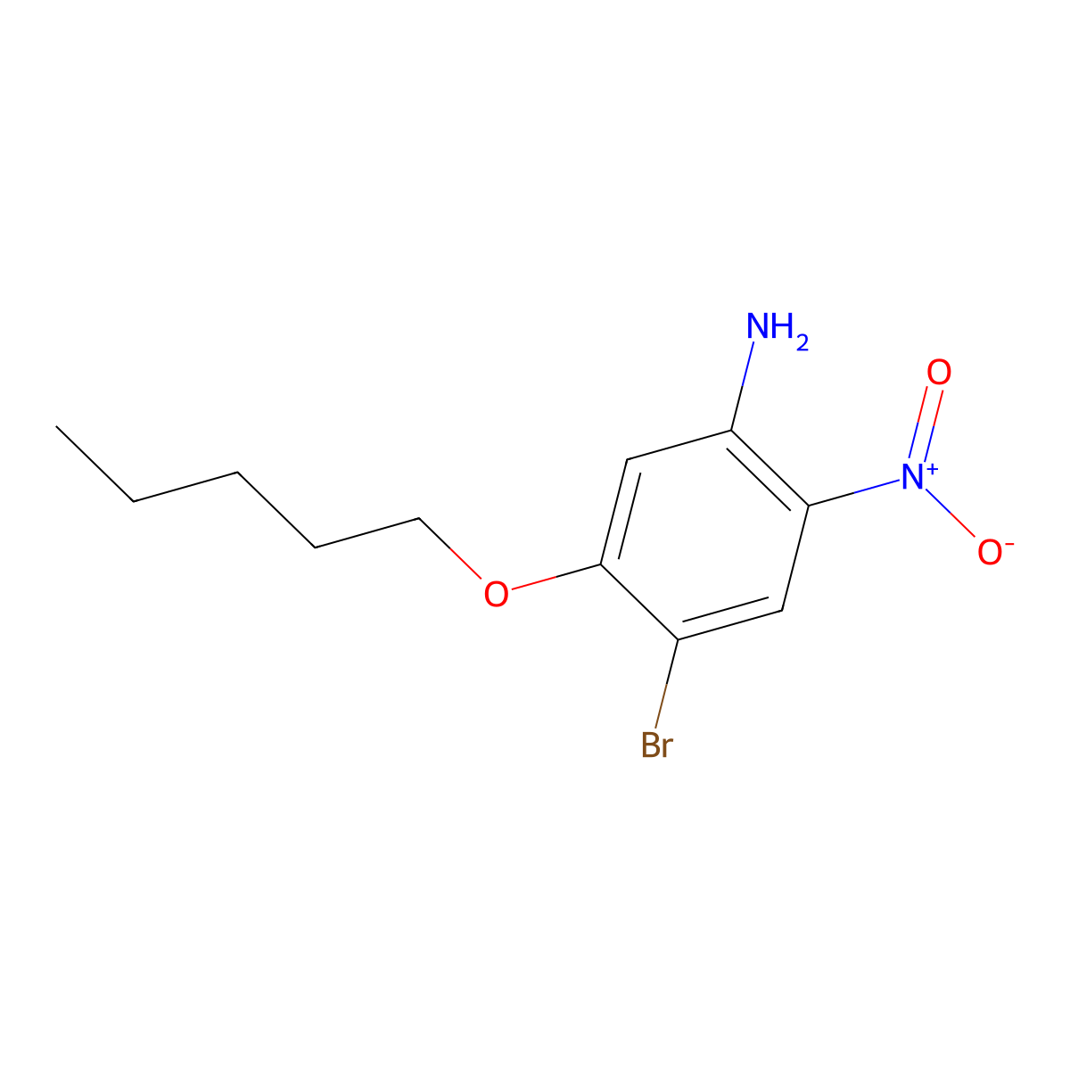 4-Bromo-2-nitro-5-(pentyloxy)aniline molecular structure, CAS 1255574-52-7