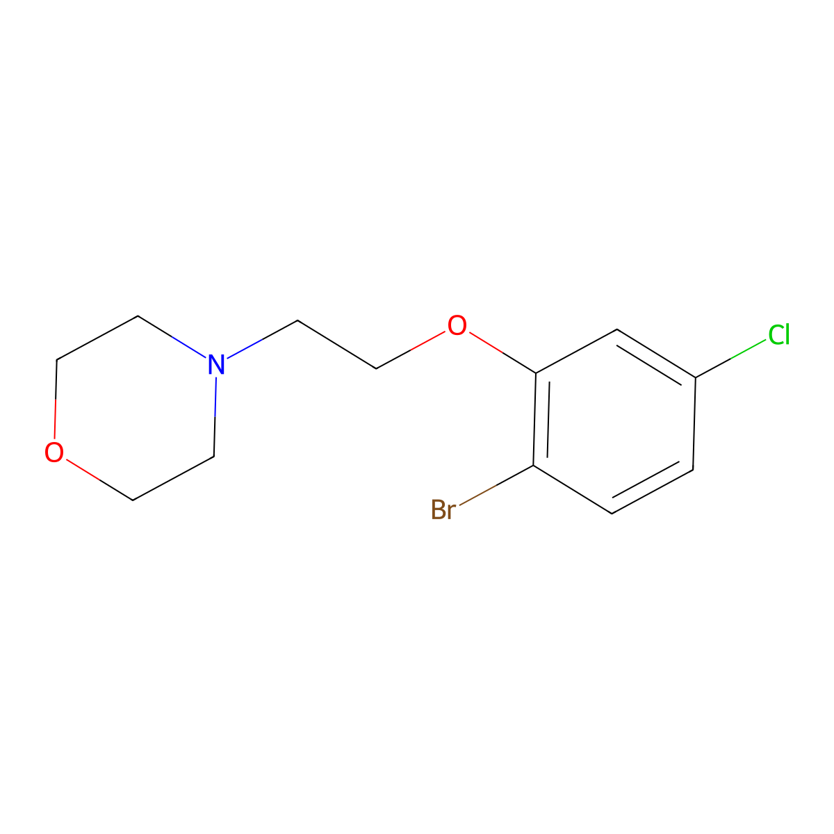 4-(2-(2-Bromo-5-chlorophenoxy)ethyl)morpholine molecular structure, CAS 1255574-55-0