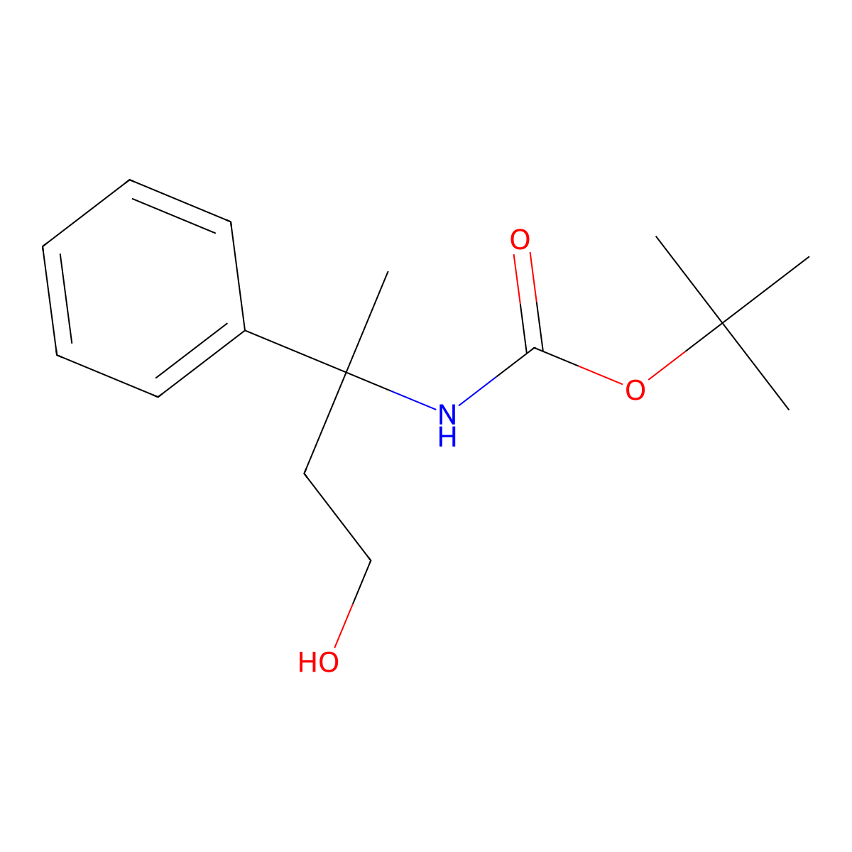 tert-Butyl (4-hydroxy-2-phenylbutan-2-yl)carbamate molecular structure, CAS 1255574-56-1