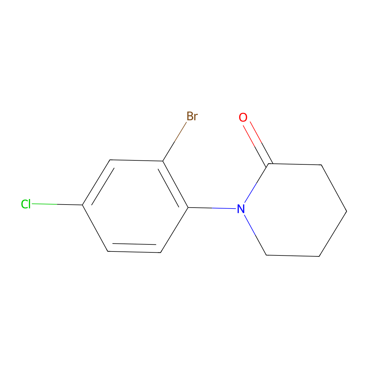 1-(2-Bromo-4-chlorophenyl)piperidin-2-one molecular structure, CAS 1255574-59-4