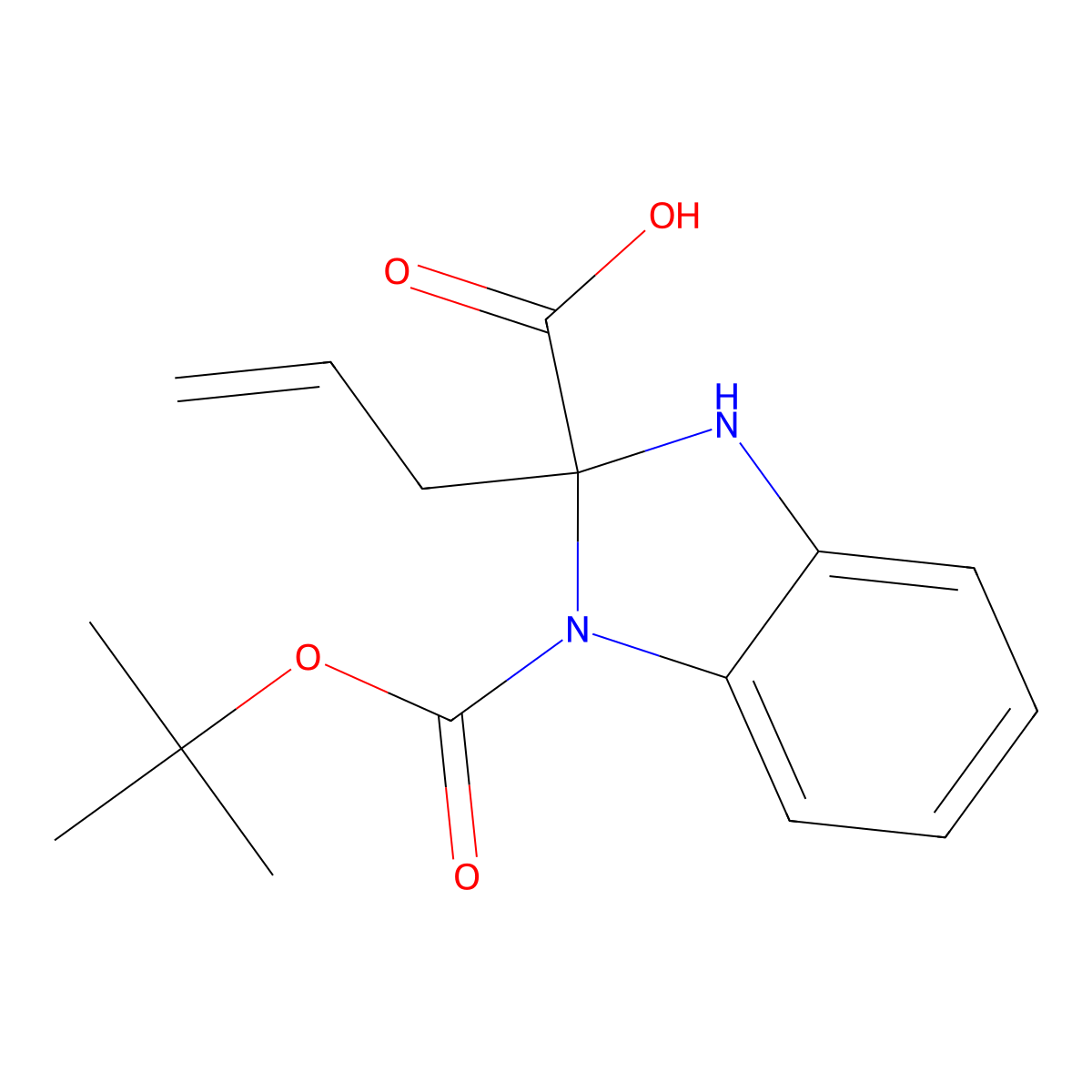 2-Allyl-1-(tert-butoxycarbonyl)-2,3-dihydro-1H-benzo[d]imidazole-2-carboxylic acid molecular structure, CAS 1255574-64-1